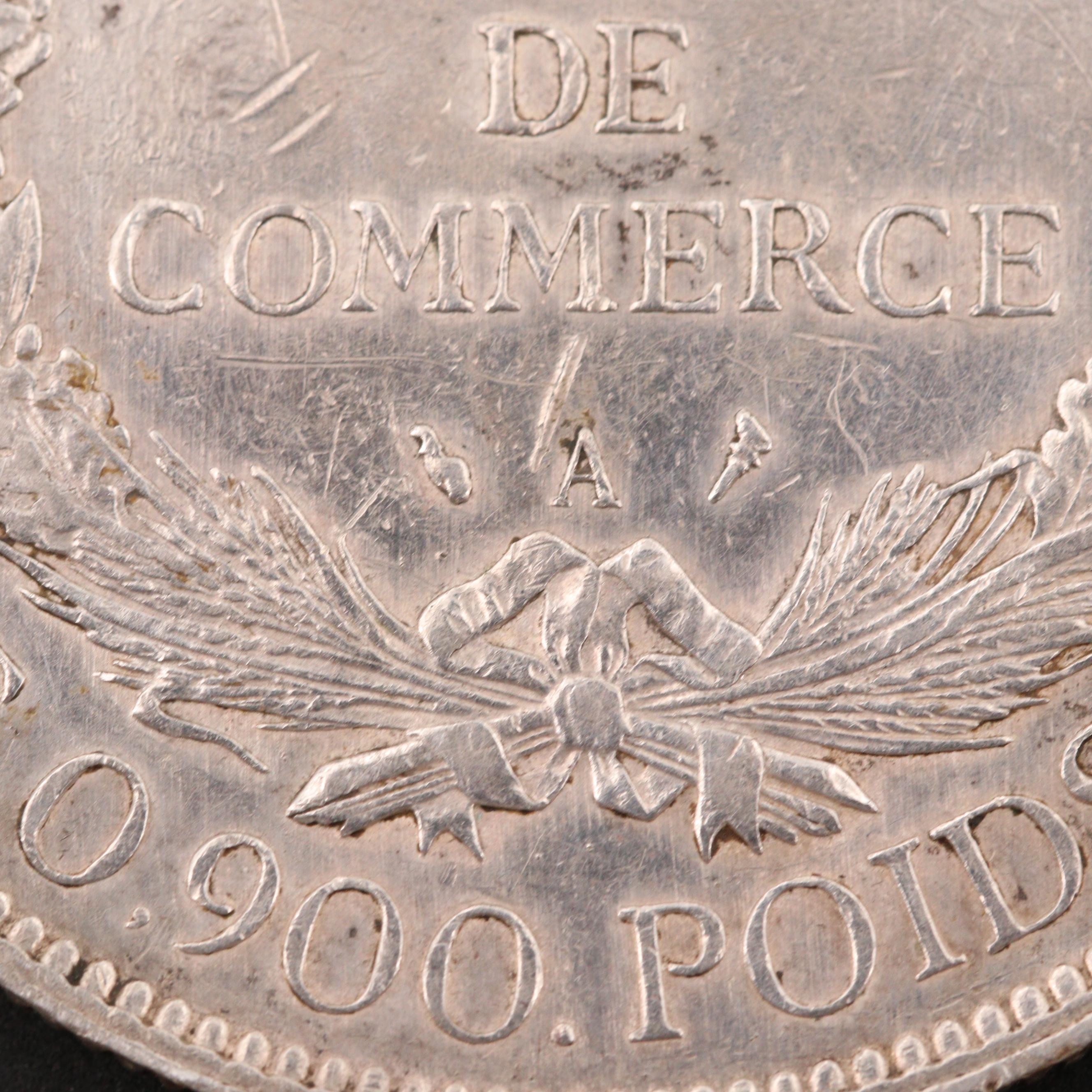 1909 A French Indo China One Piastre Silver Trade Coin