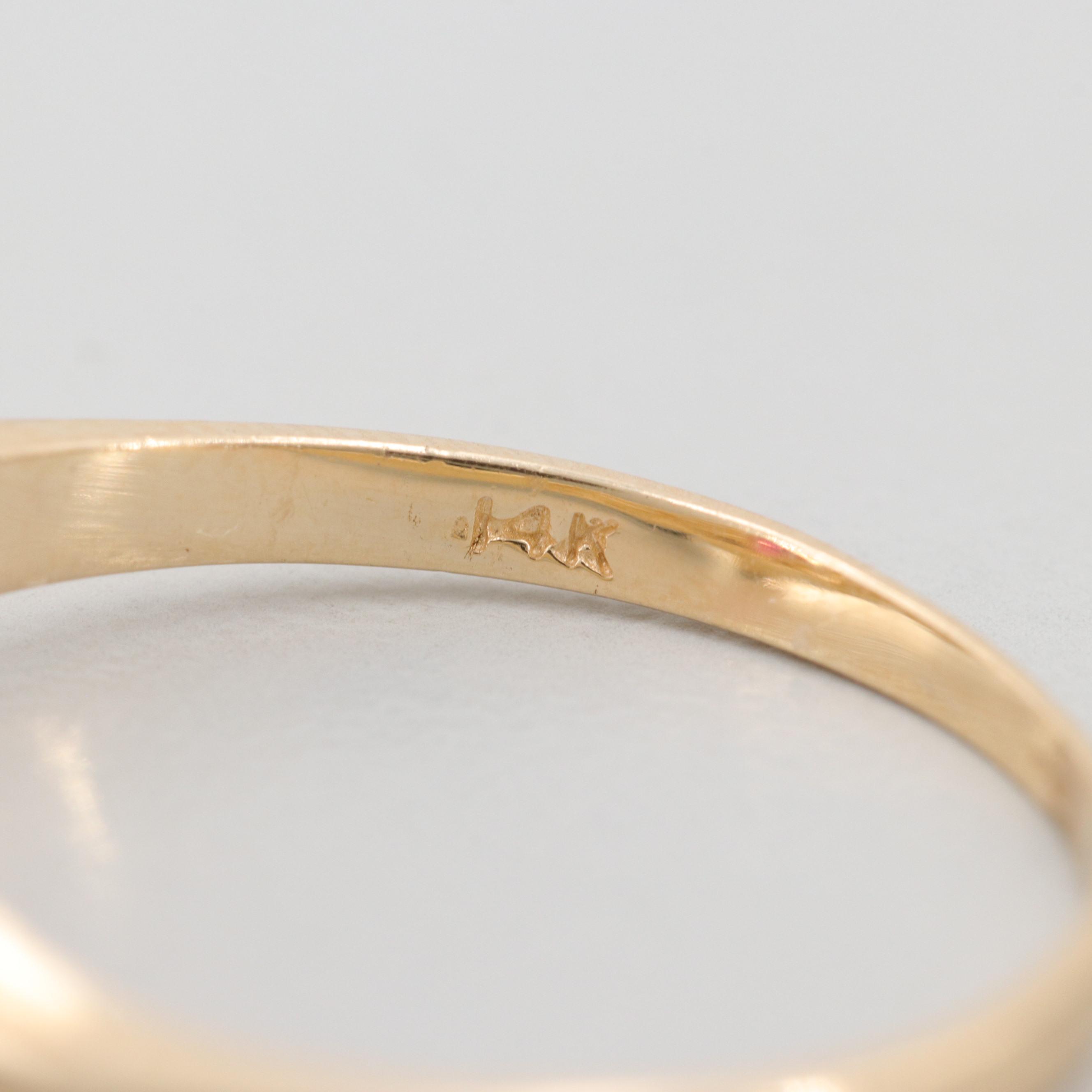 14K Yellow Gold Diamond and Pink Tourmaline Ring