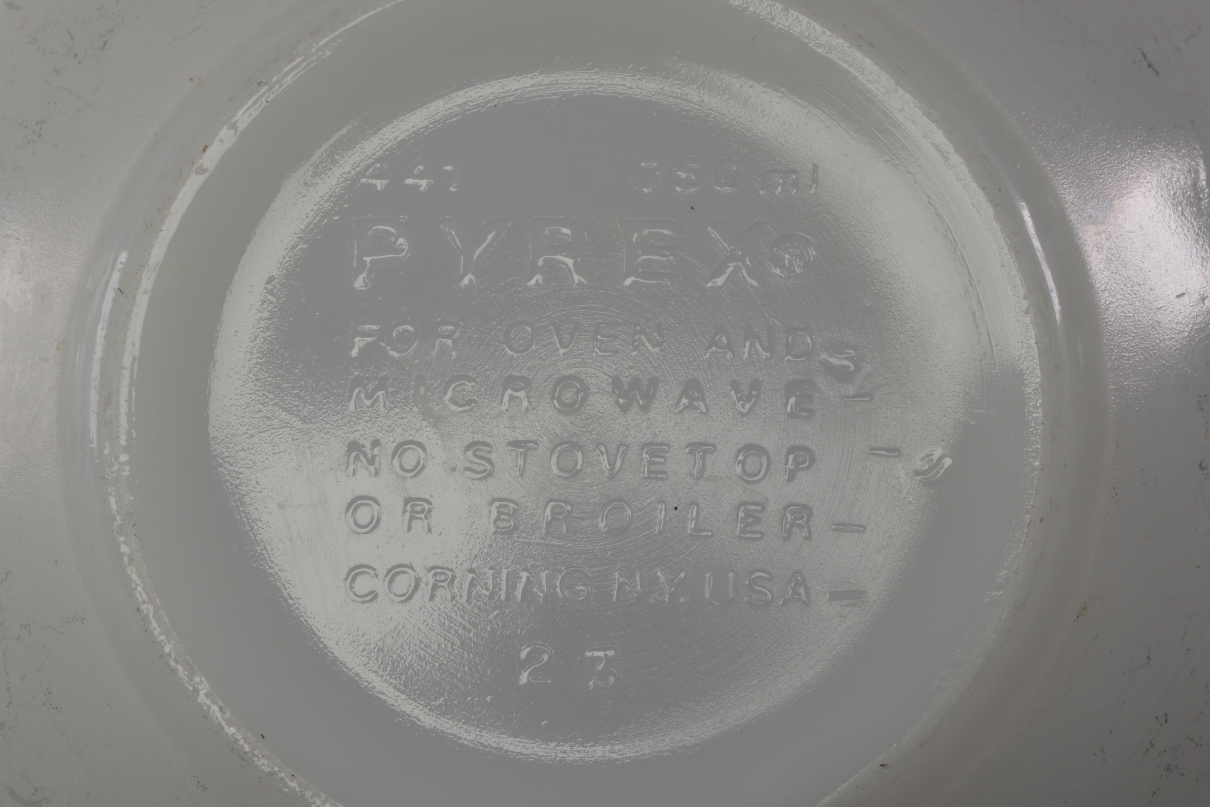 Pyrex Blue and White "Colonial Mist" Cinderella Nesting Mixing Bowls, 1980s