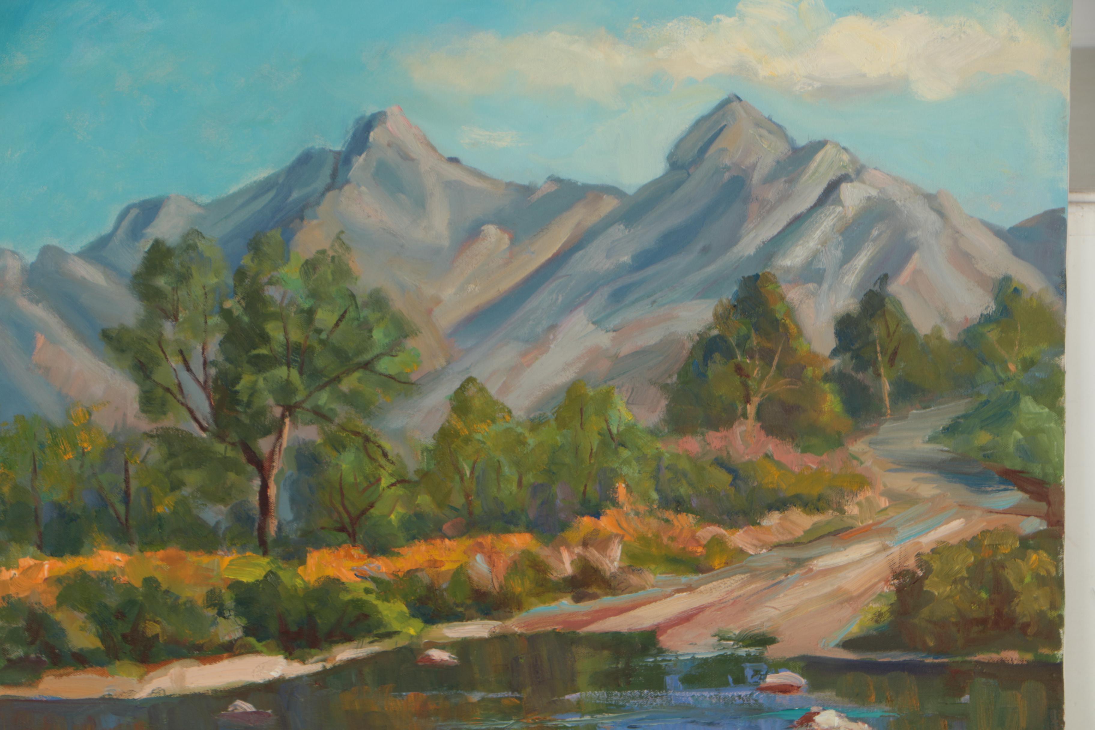 Judge Edward J. Hummer Oil Painting of Mountainous Landscape