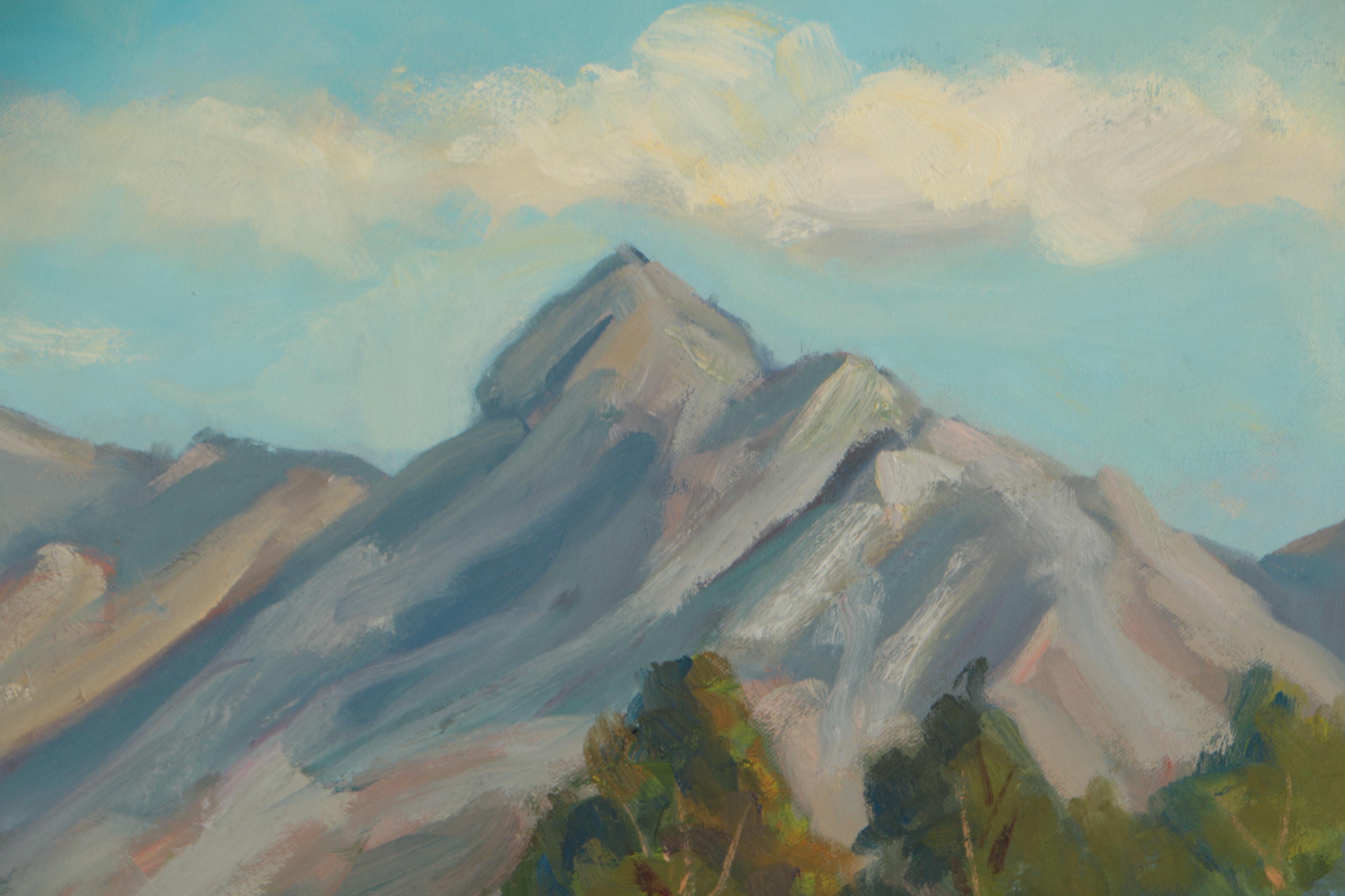 Judge Edward J. Hummer Oil Painting of Mountainous Landscape