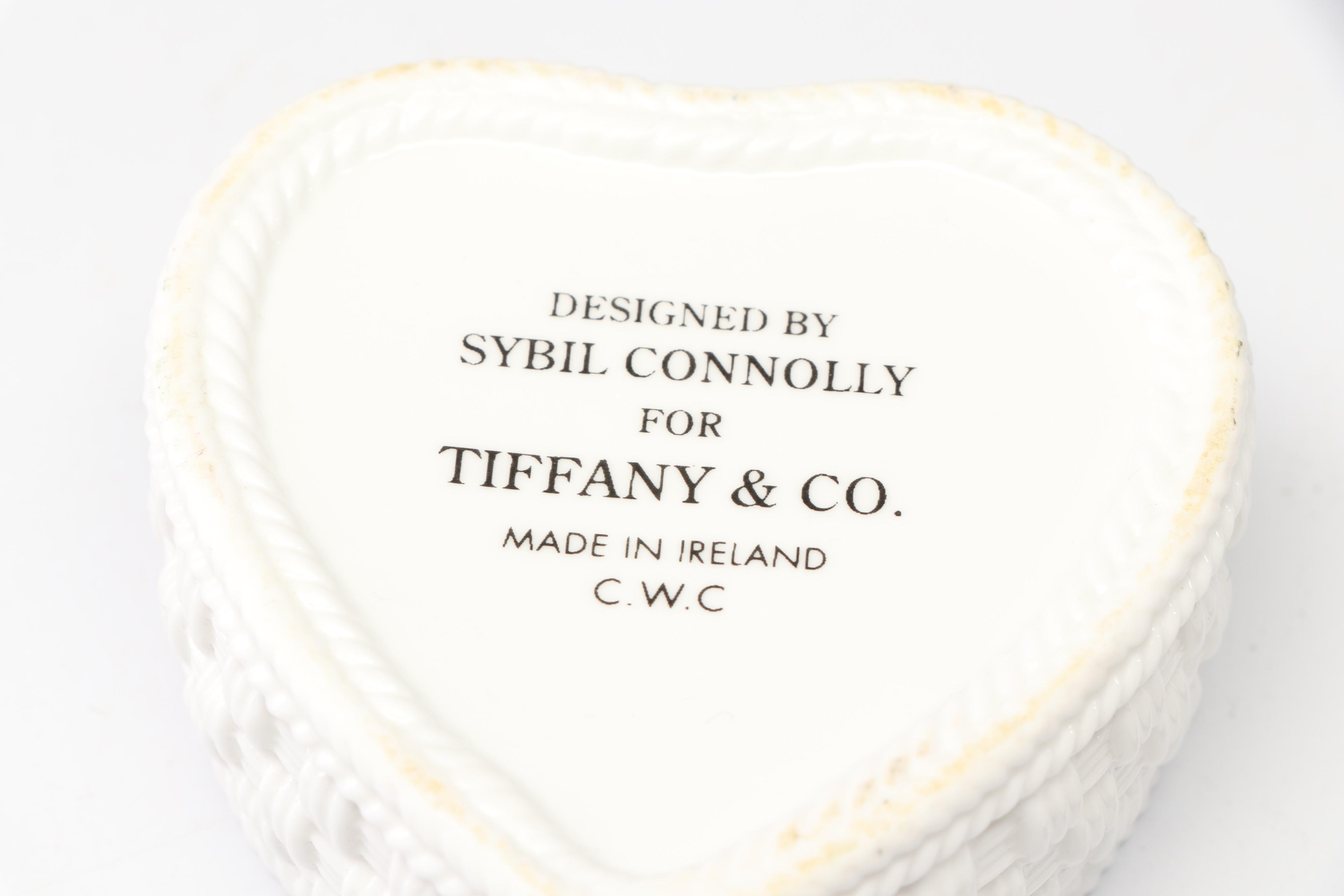 Limoges Porcelain Egg and Tiffany & Co. Boxes with Crown Staffordshire Plate