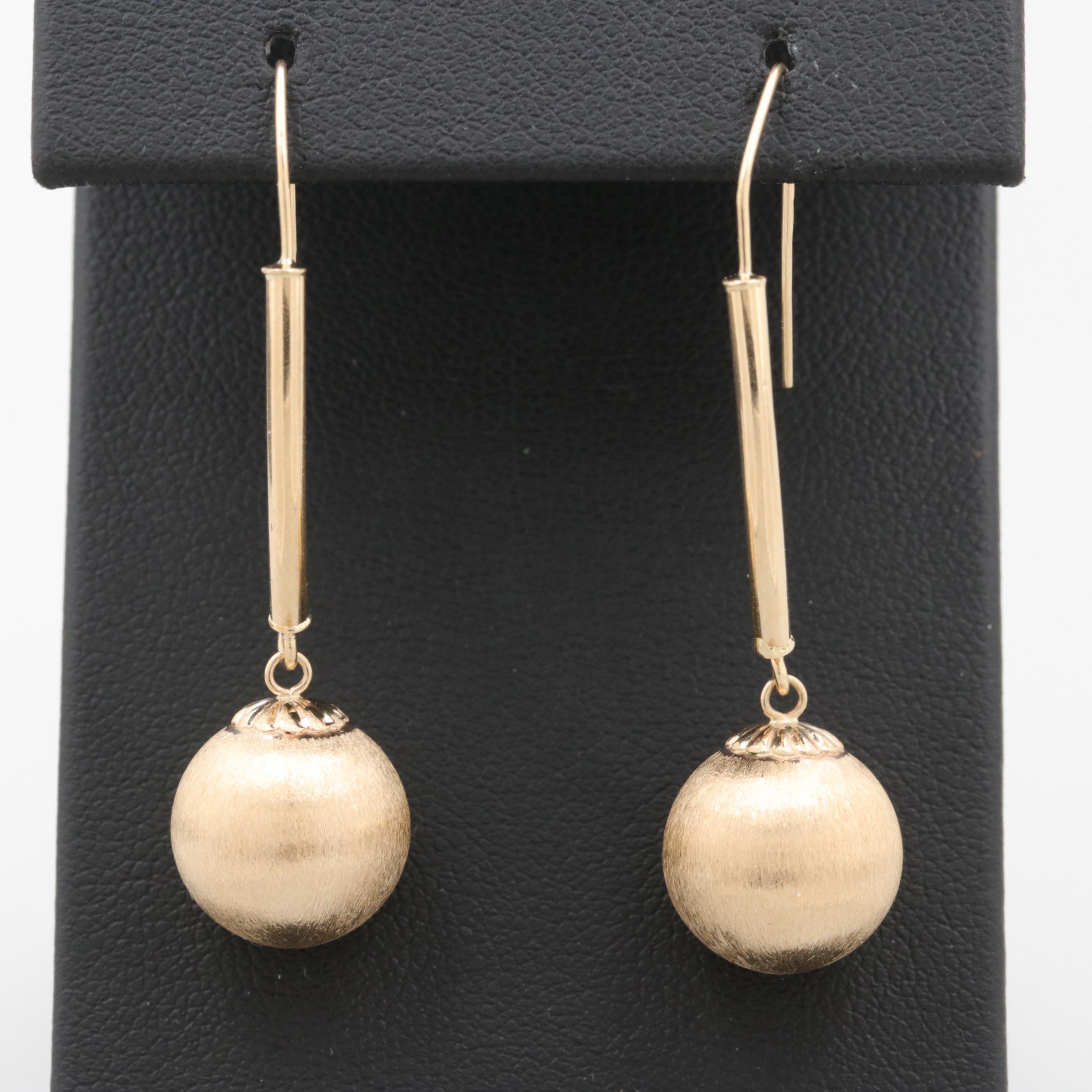 14K Yellow Gold Dangle Earrings