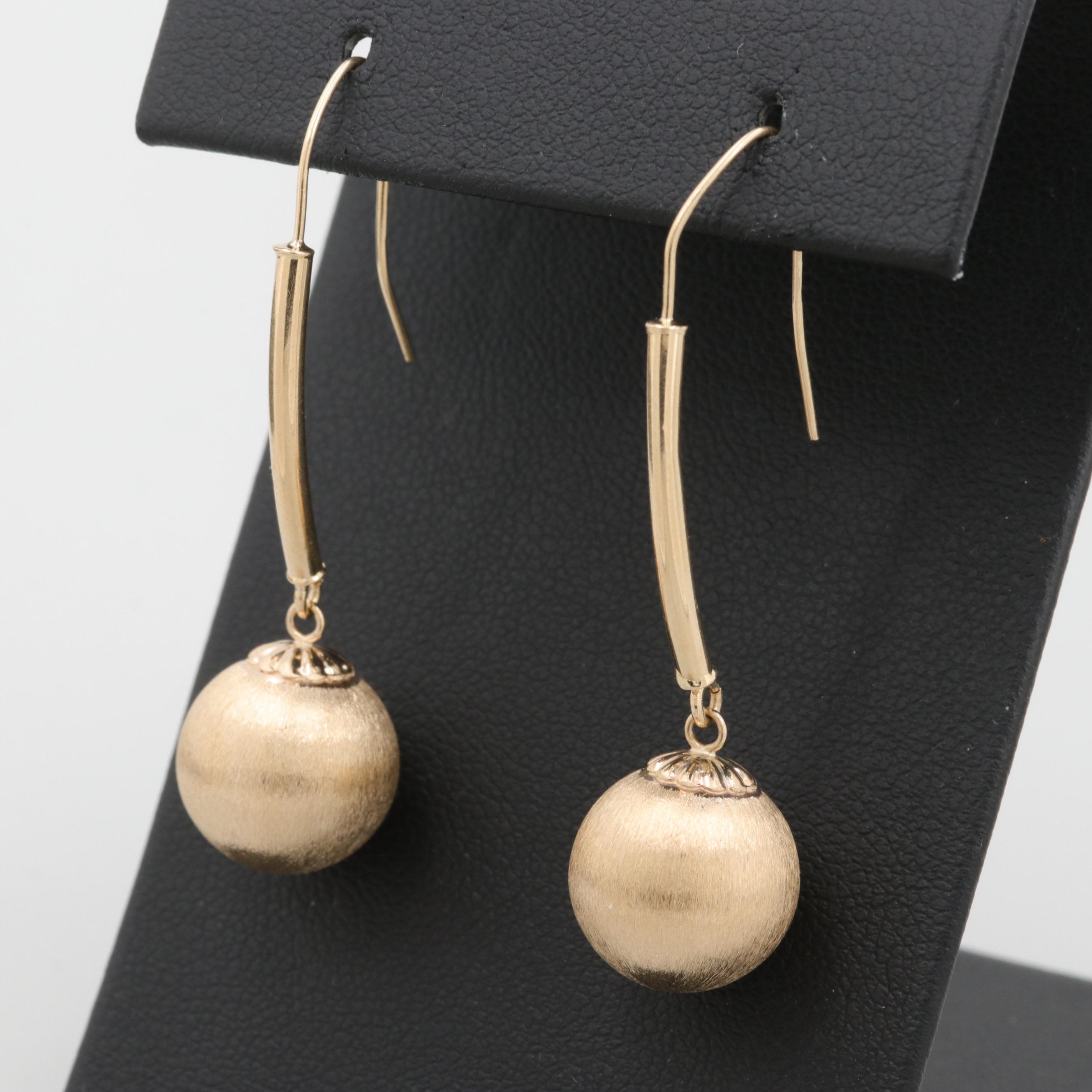 14K Yellow Gold Dangle Earrings