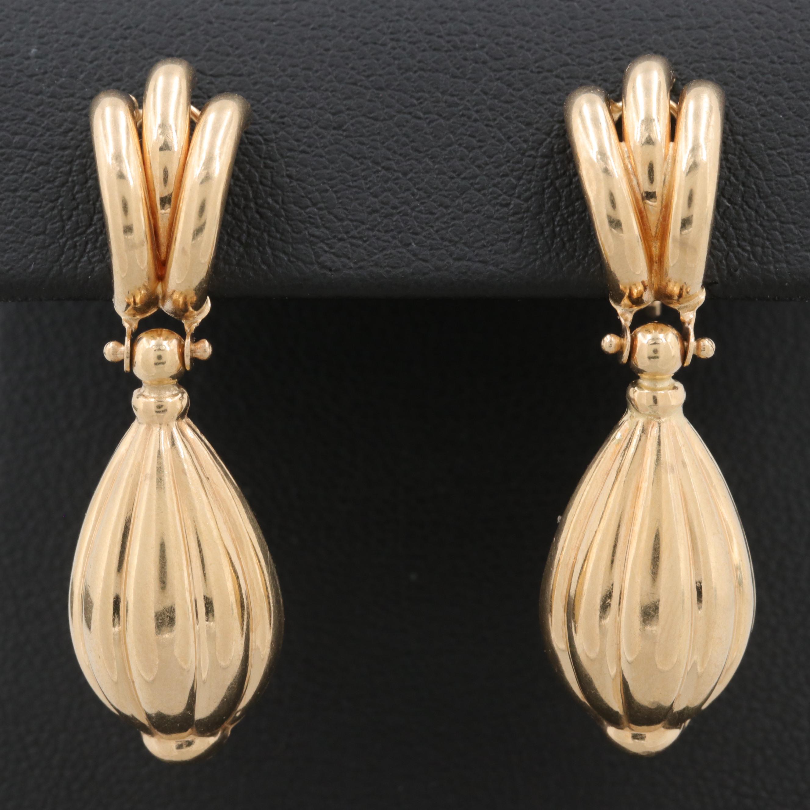 14K Yellow Gold Dangle Earrings