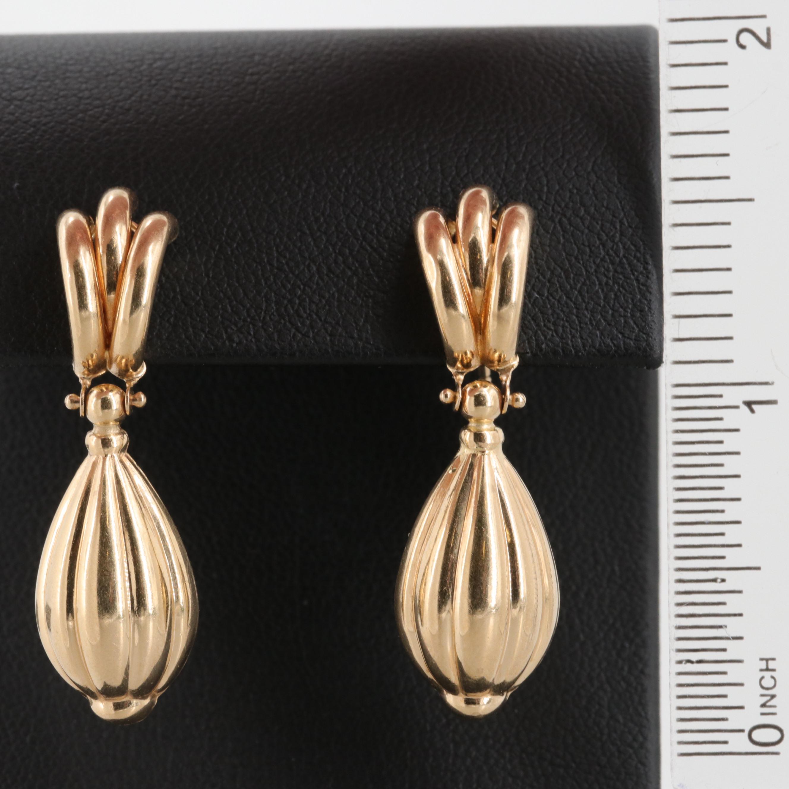 14K Yellow Gold Dangle Earrings
