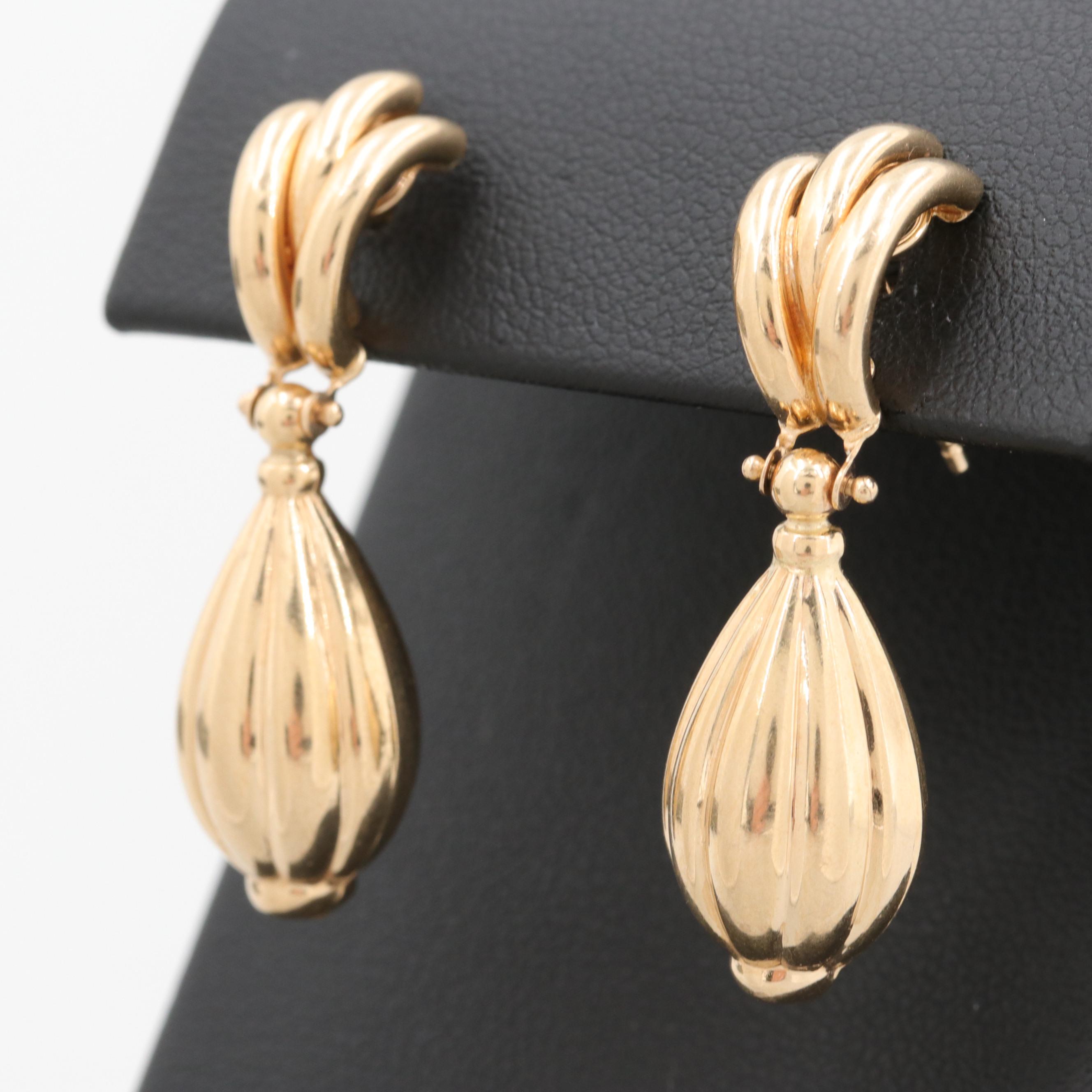 14K Yellow Gold Dangle Earrings