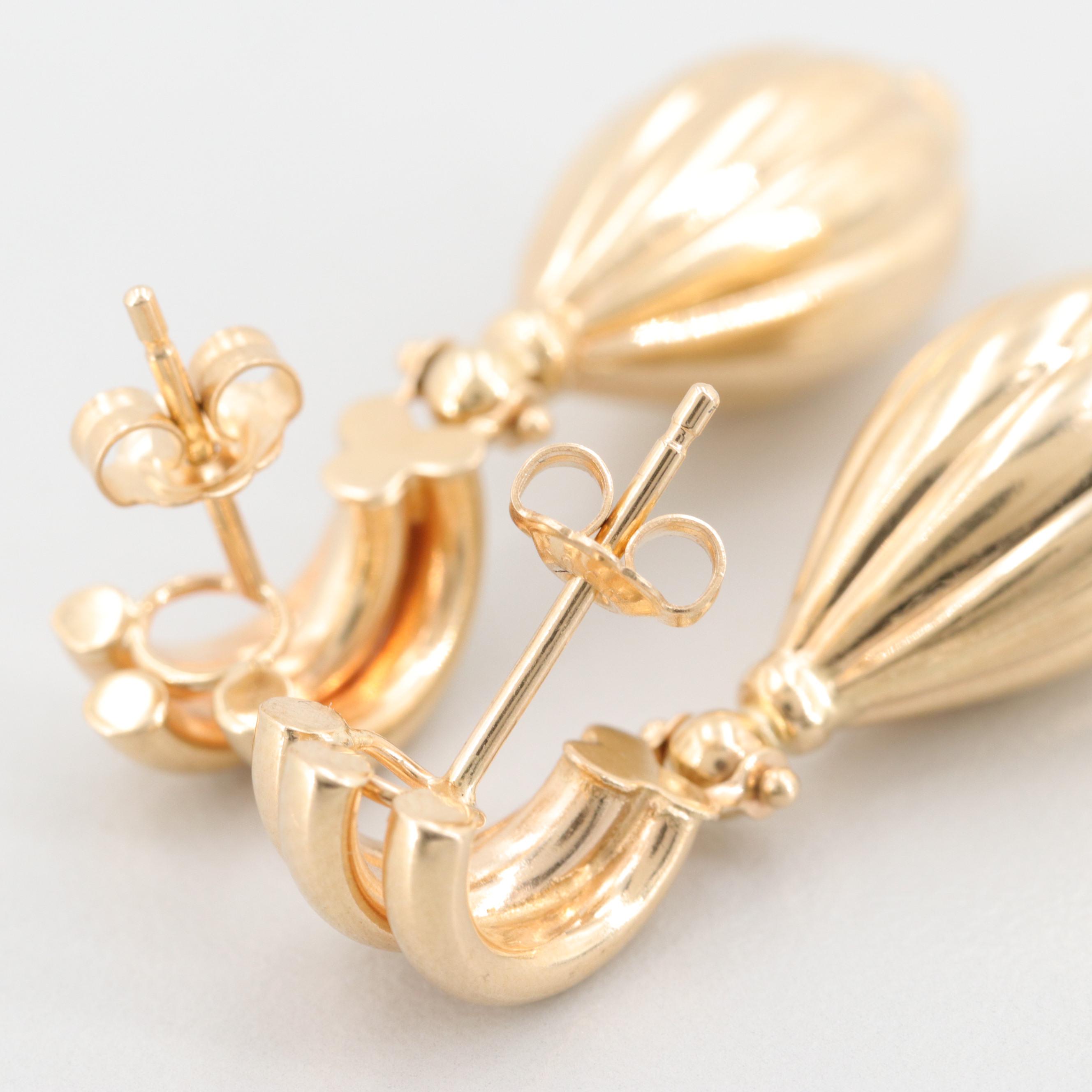 14K Yellow Gold Dangle Earrings