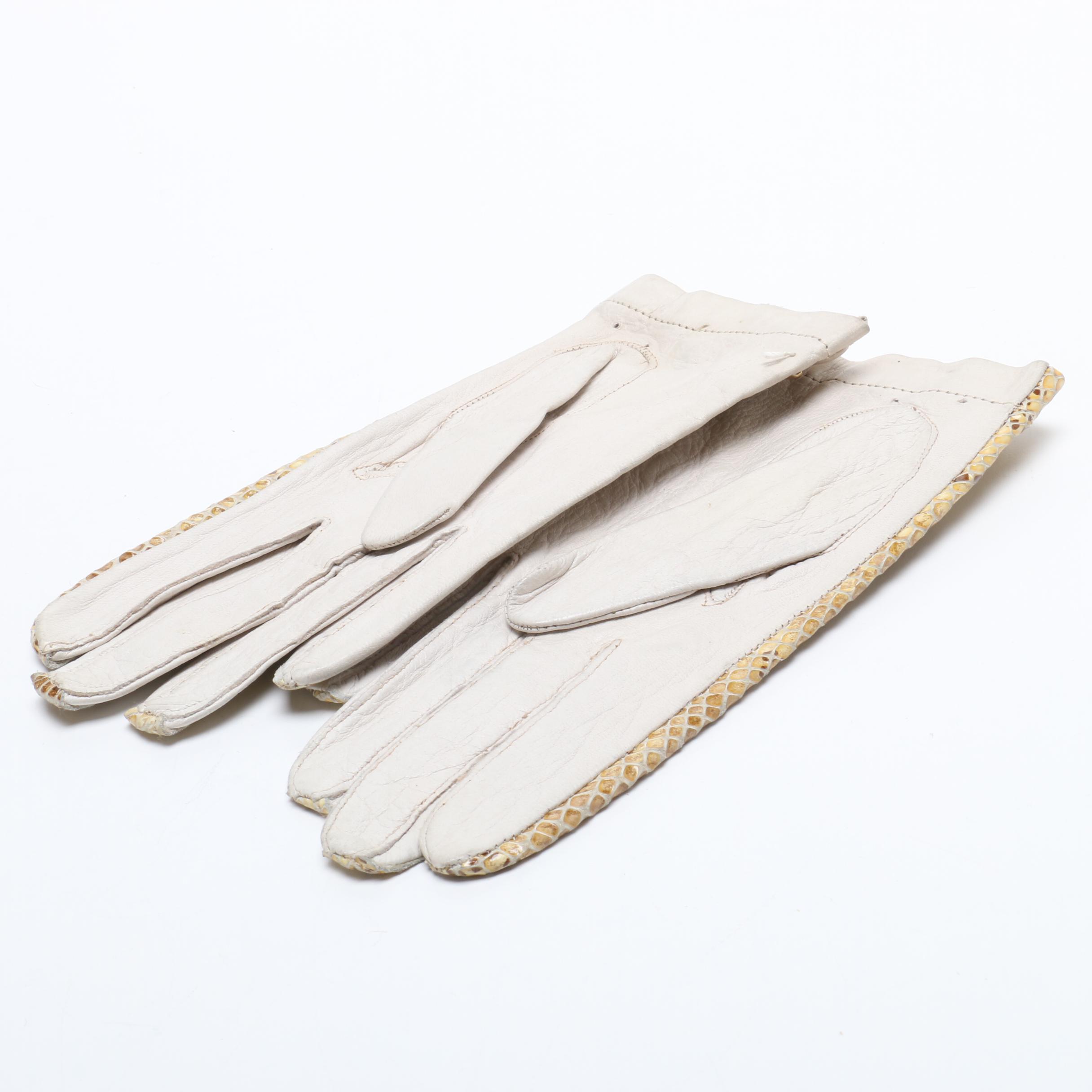 Joop Python Snakeskin and Leather Gloves and Armani Exchange Sunglasses