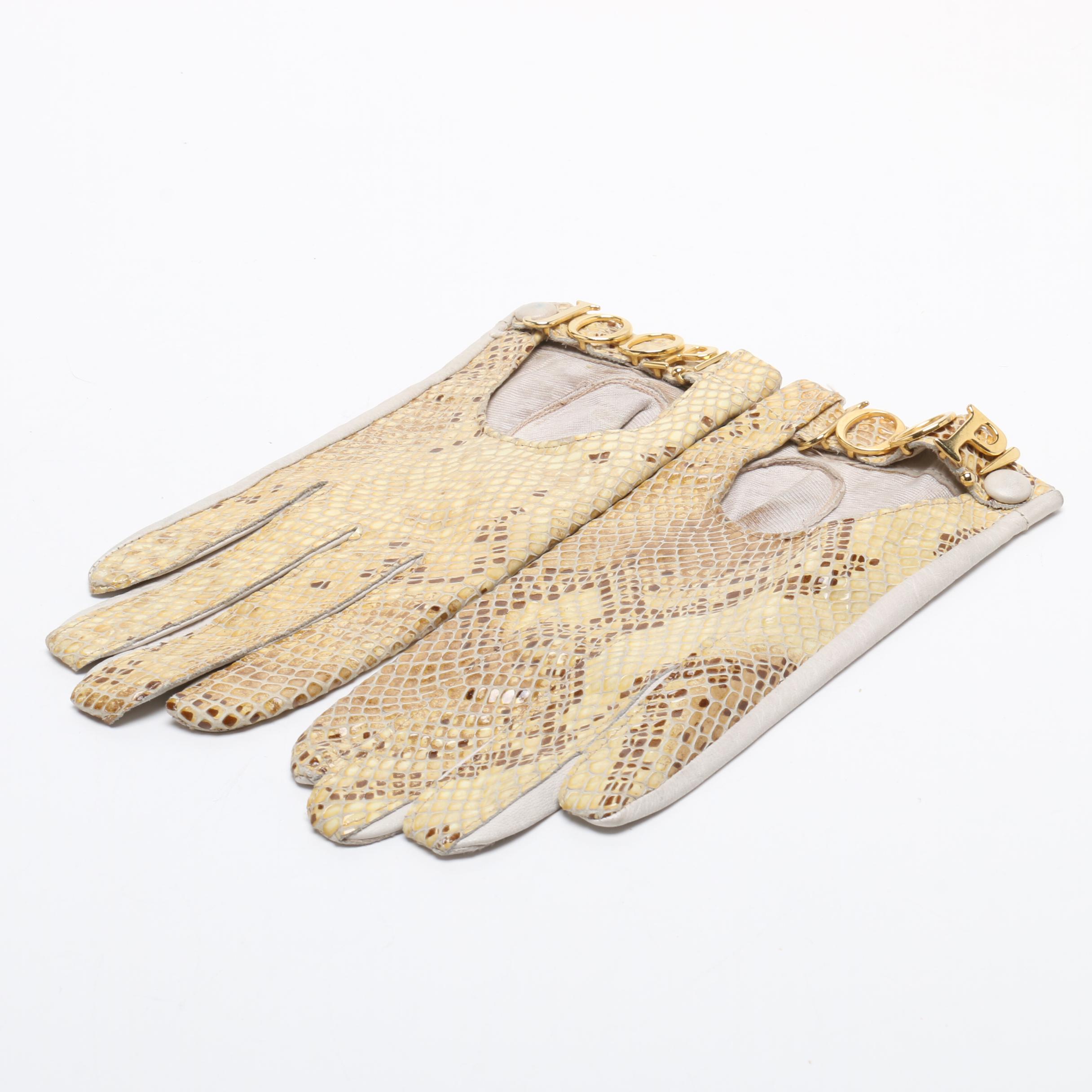 Joop Python Snakeskin and Leather Gloves and Armani Exchange Sunglasses