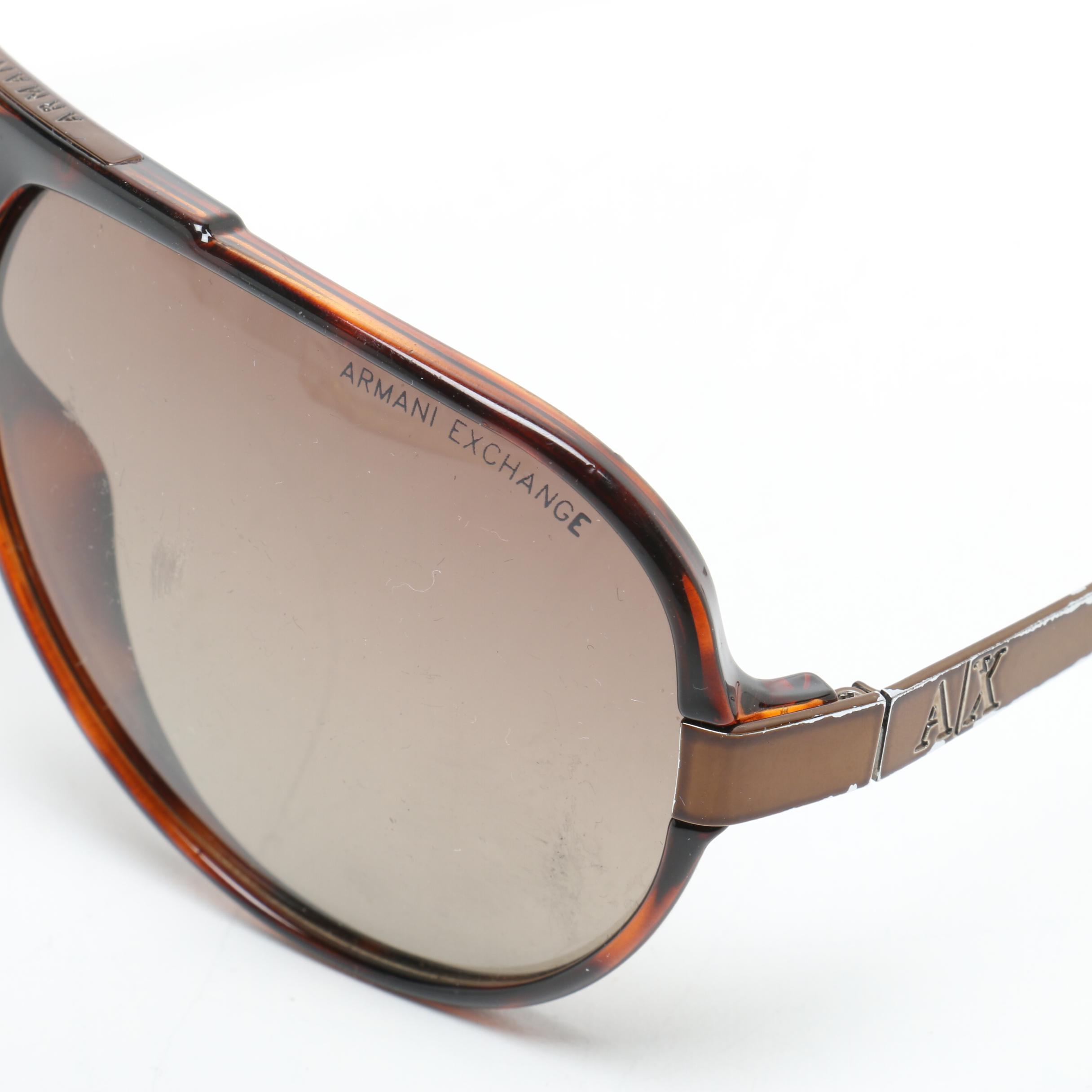 Joop Python Snakeskin and Leather Gloves and Armani Exchange Sunglasses