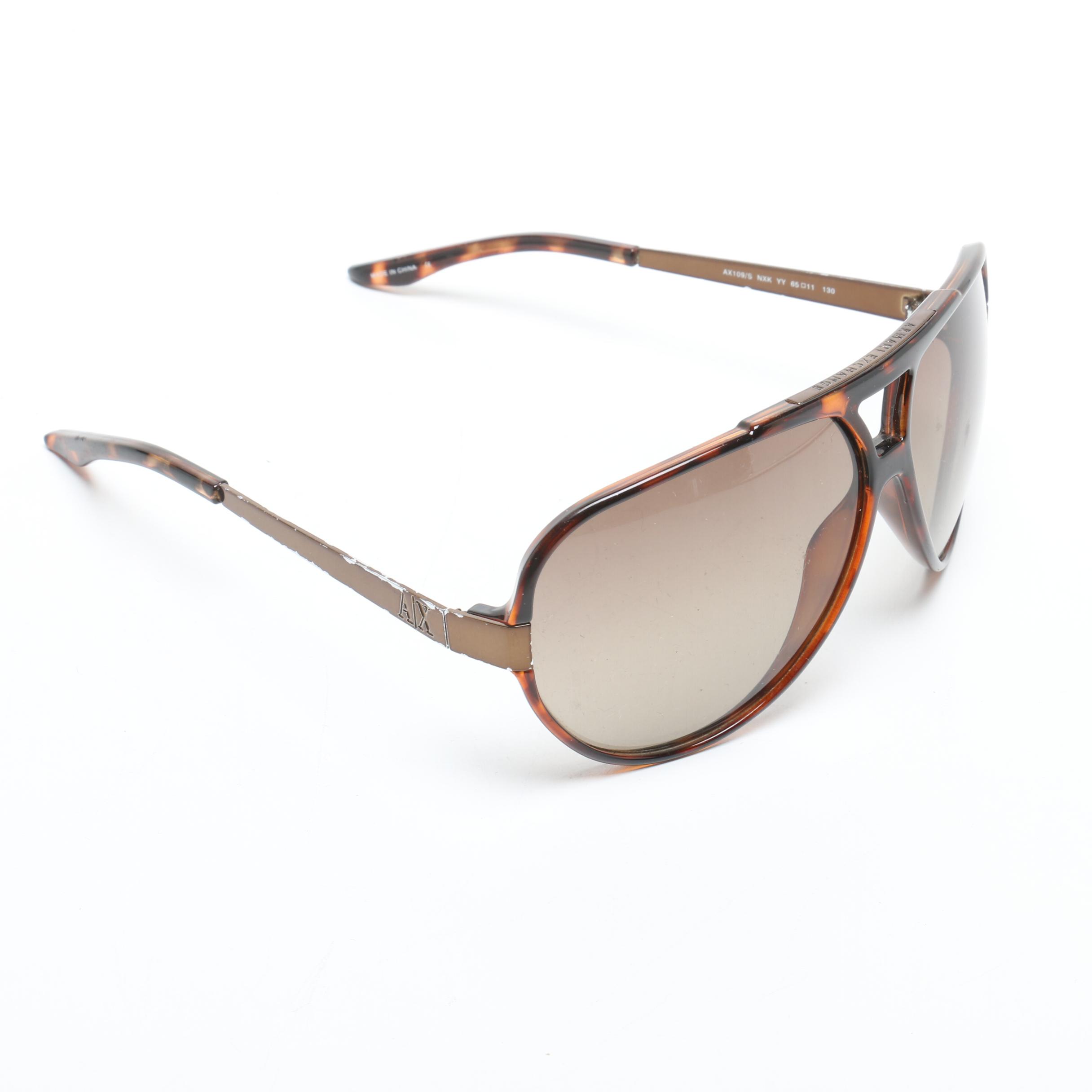 Joop Python Snakeskin and Leather Gloves and Armani Exchange Sunglasses