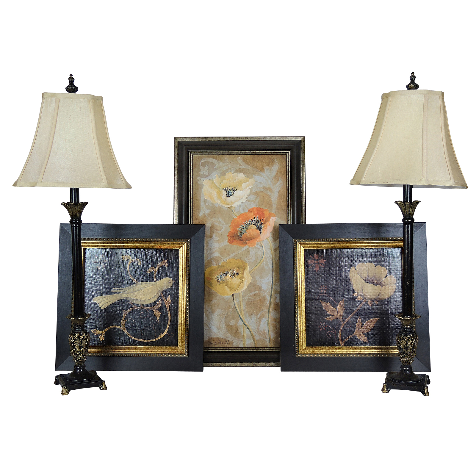 Regina Andrew Giclee Prints, Lanie Loreth Giclee Print and Candlestick Lamps