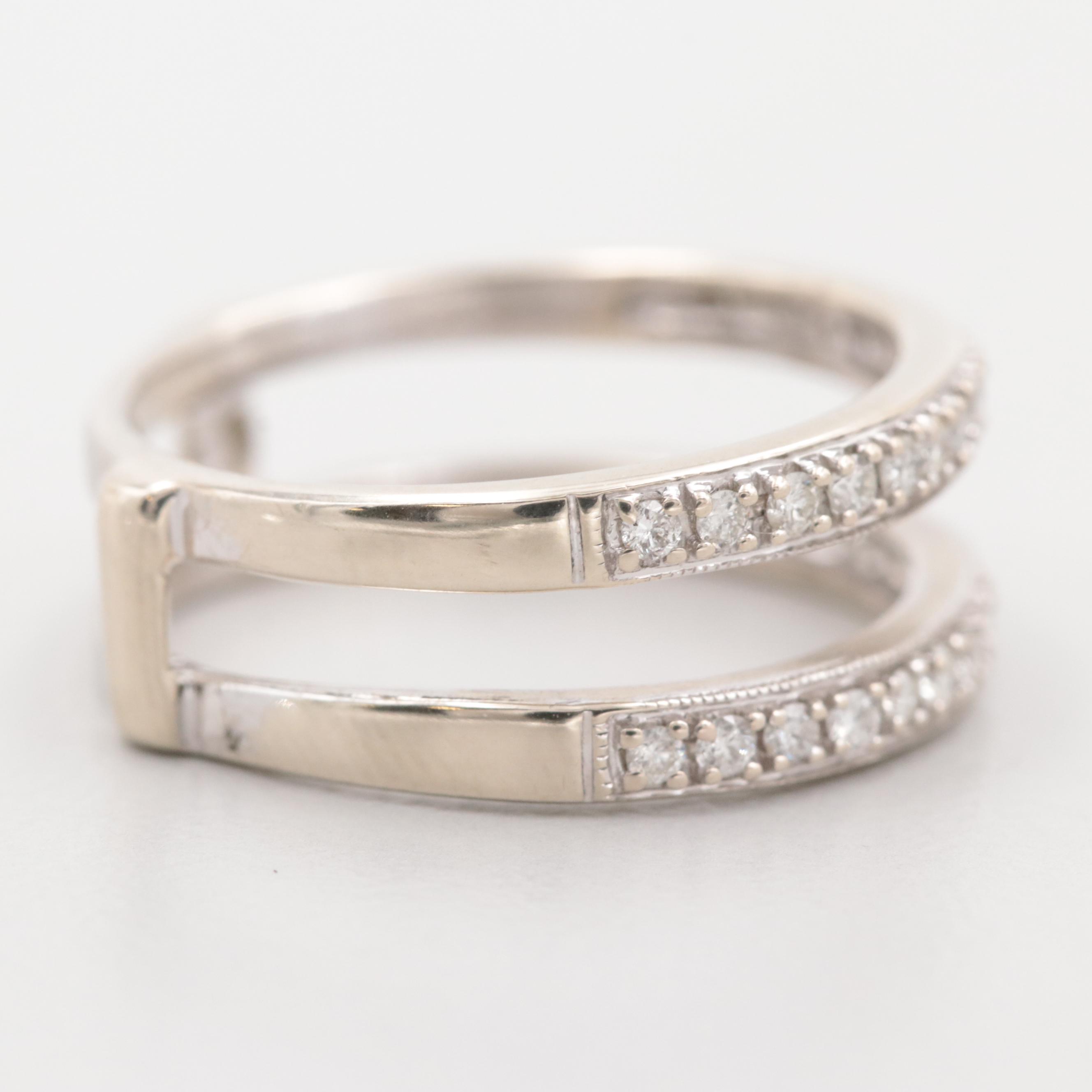 14K White Gold Keeper Ring