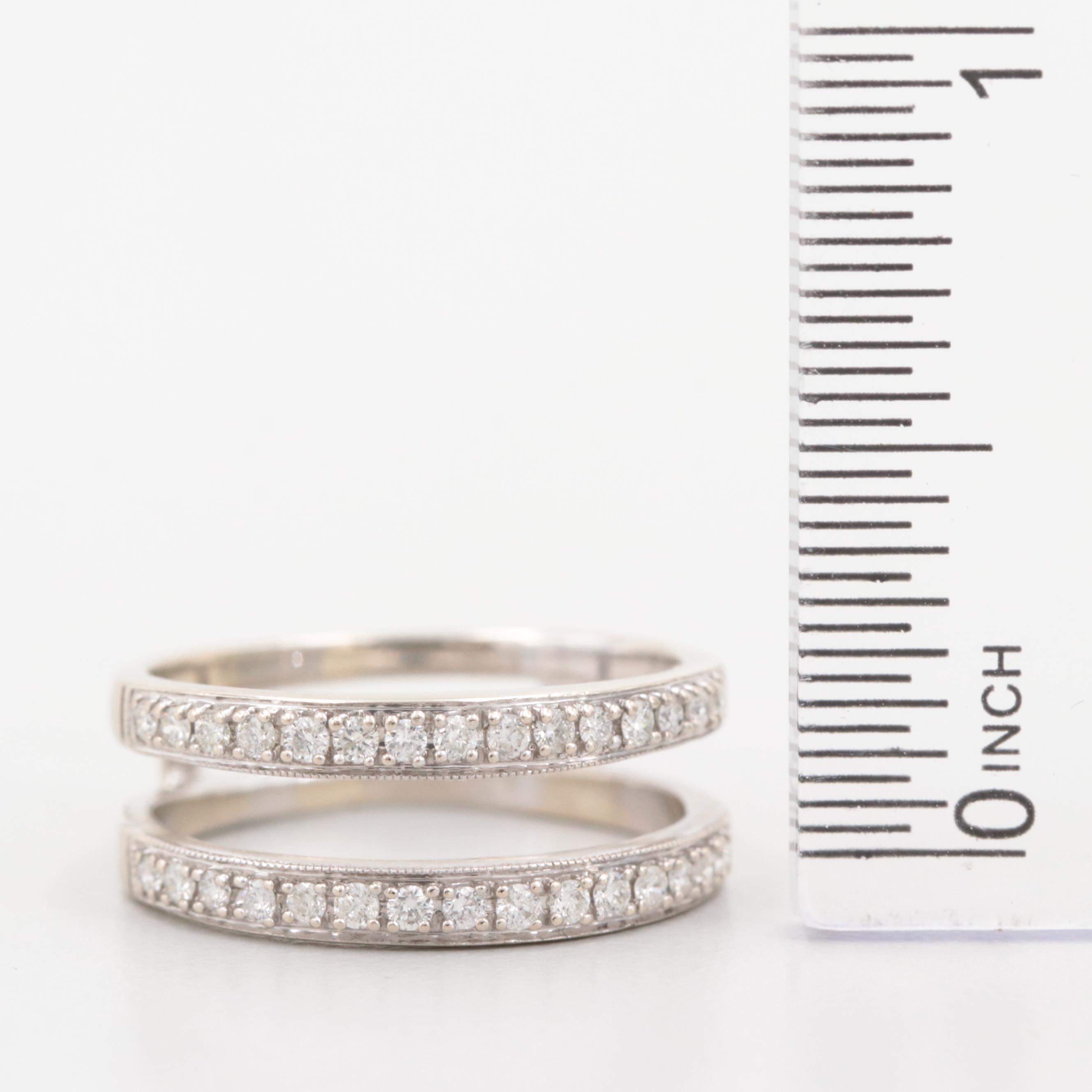 14K White Gold Keeper Ring