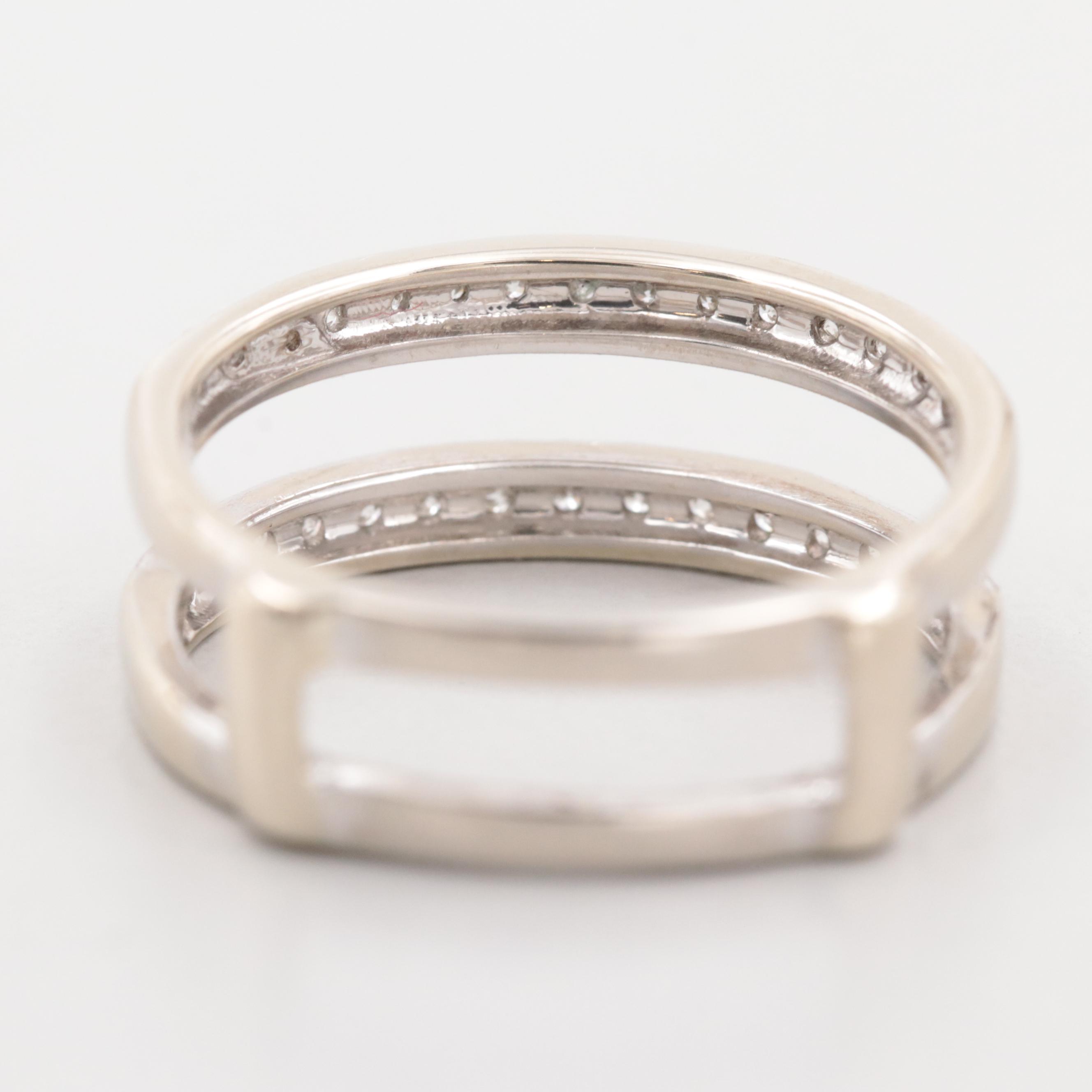 14K White Gold Keeper Ring