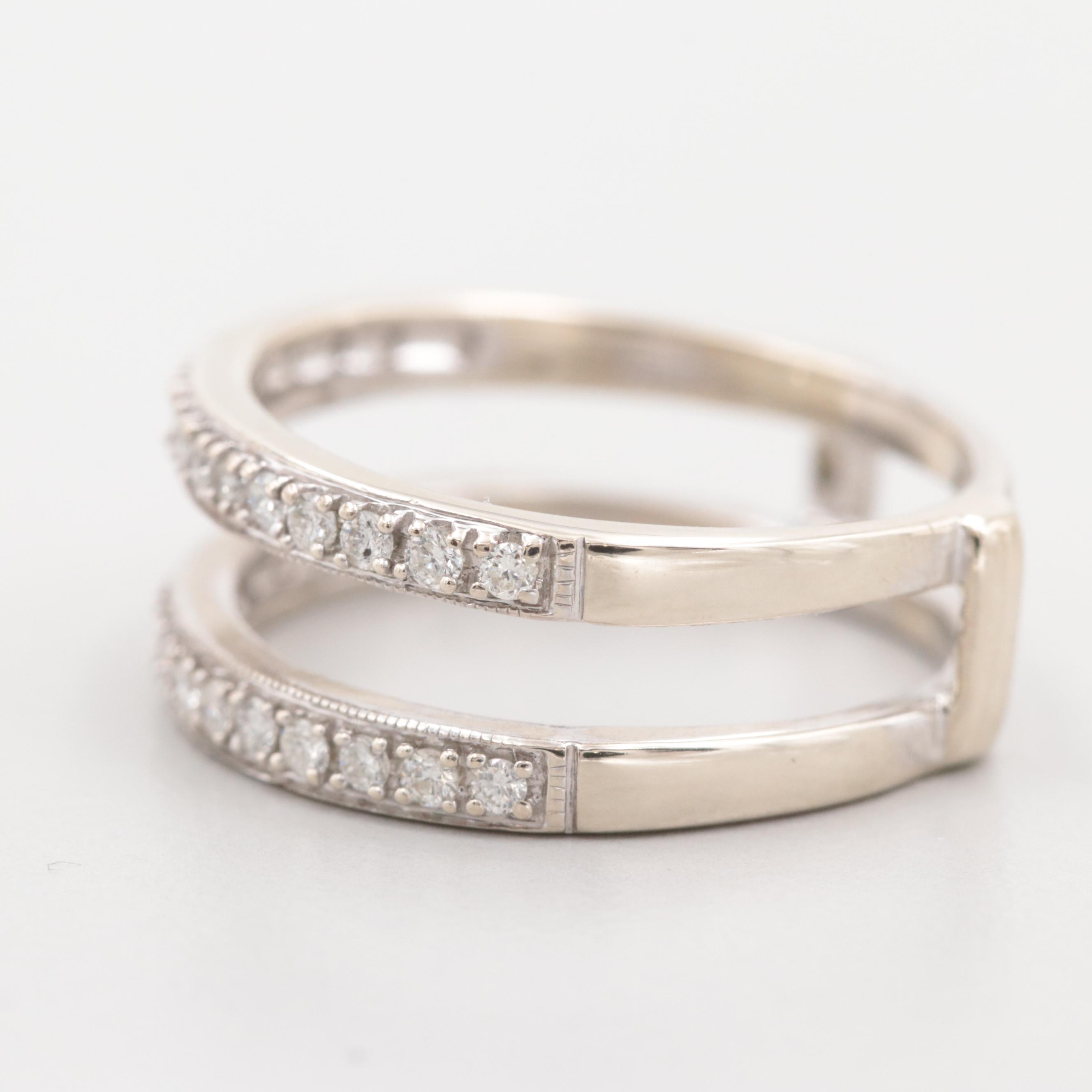 14K White Gold Keeper Ring