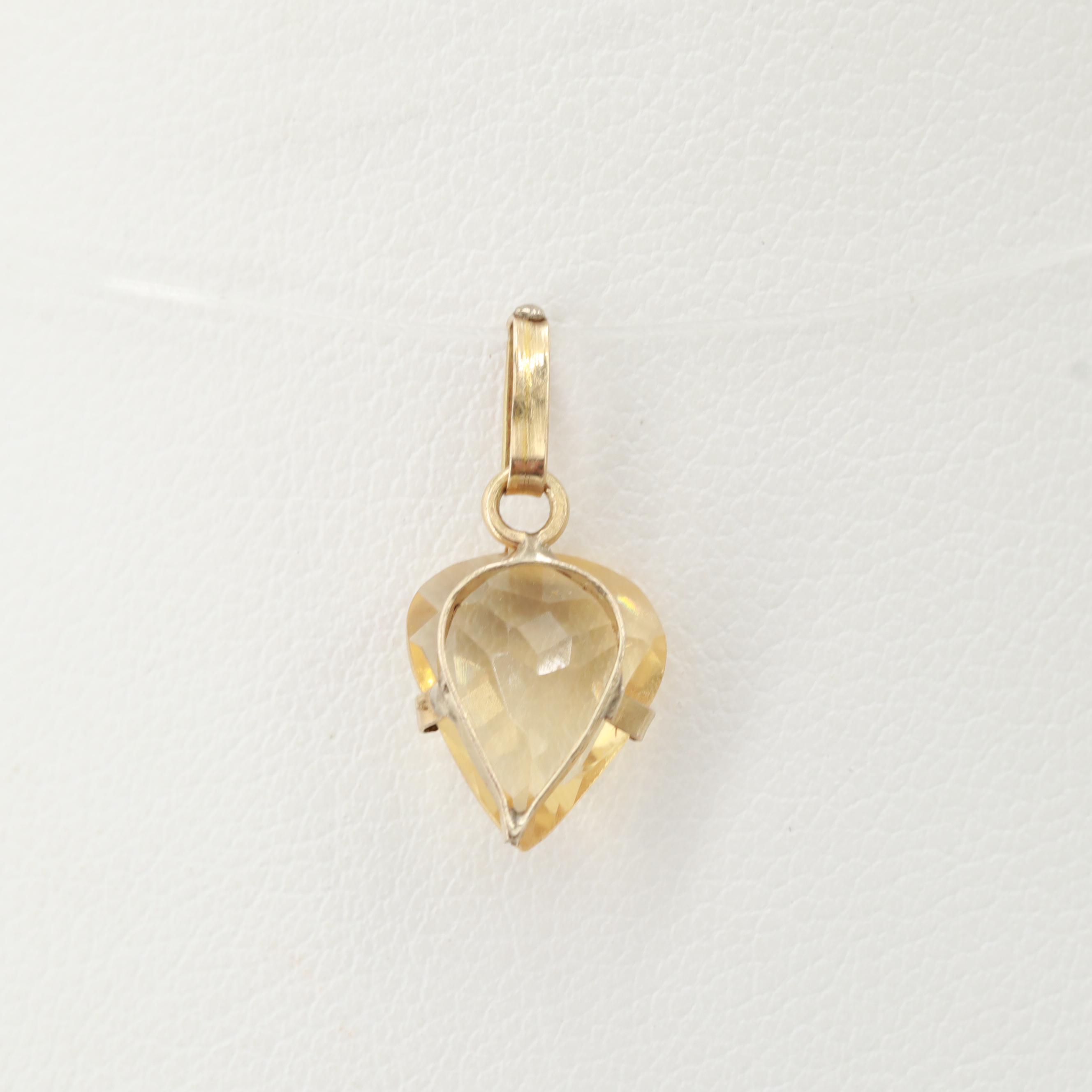 14K Yellow Gold Citrine Pendant