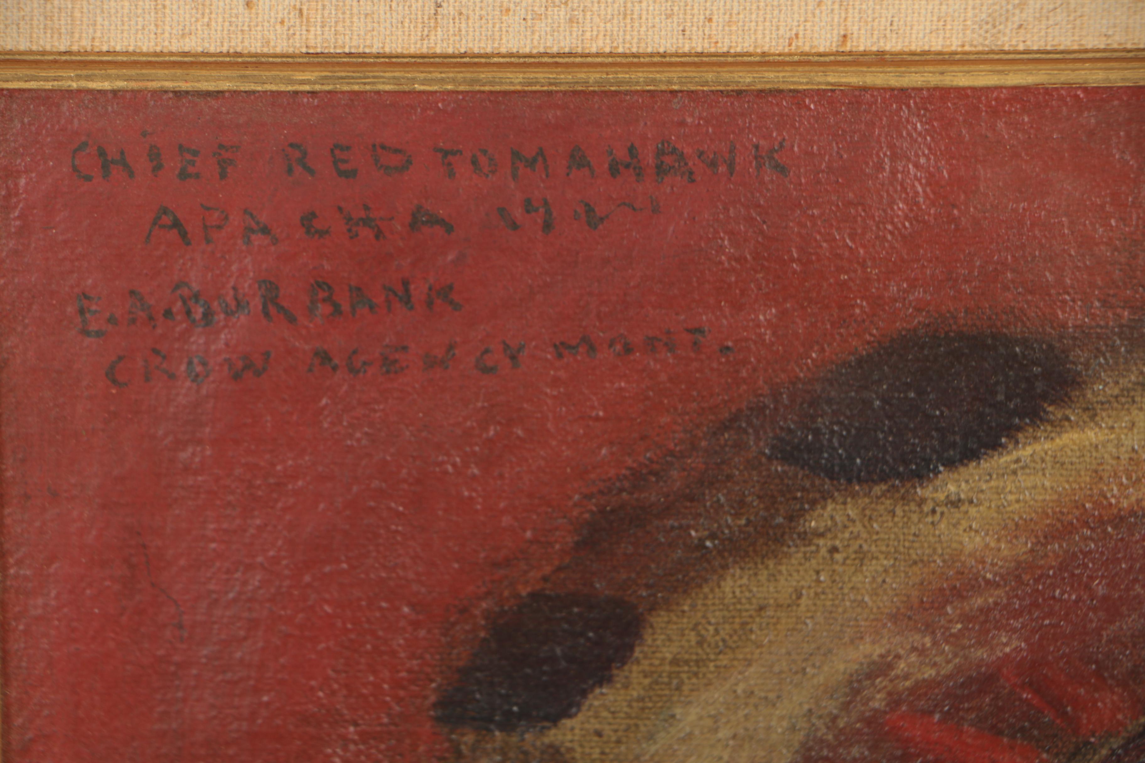 Eldridge A. Burbank Oil Painting "Chief Red Tomahawk", circa 1924