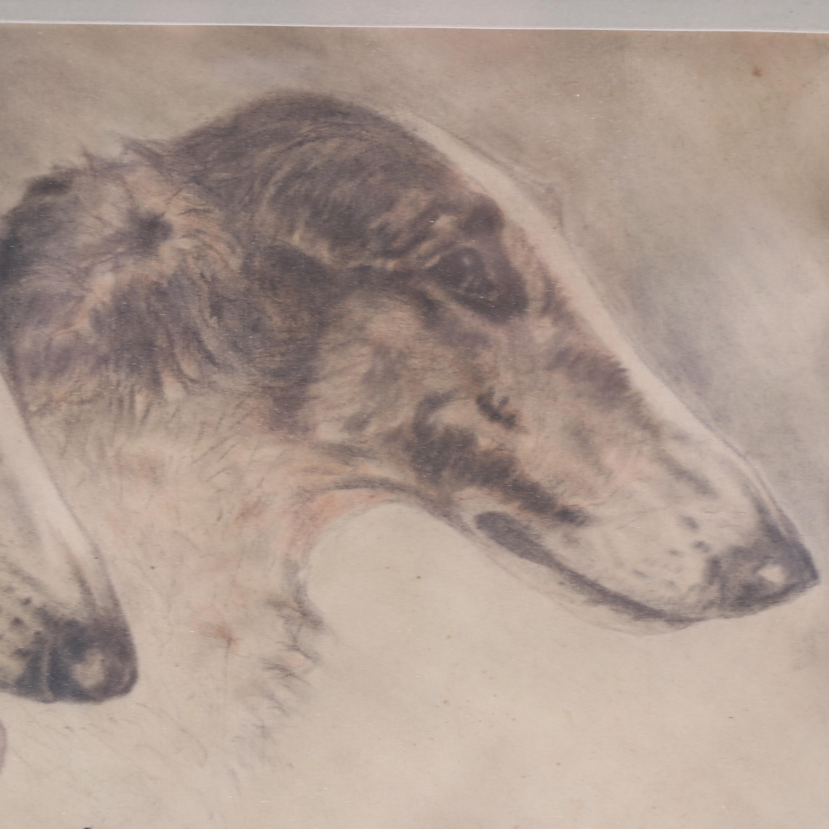 Westfield Copy Pastel Drawing after Kurt Meyer Eberhardt "Two Borzois"