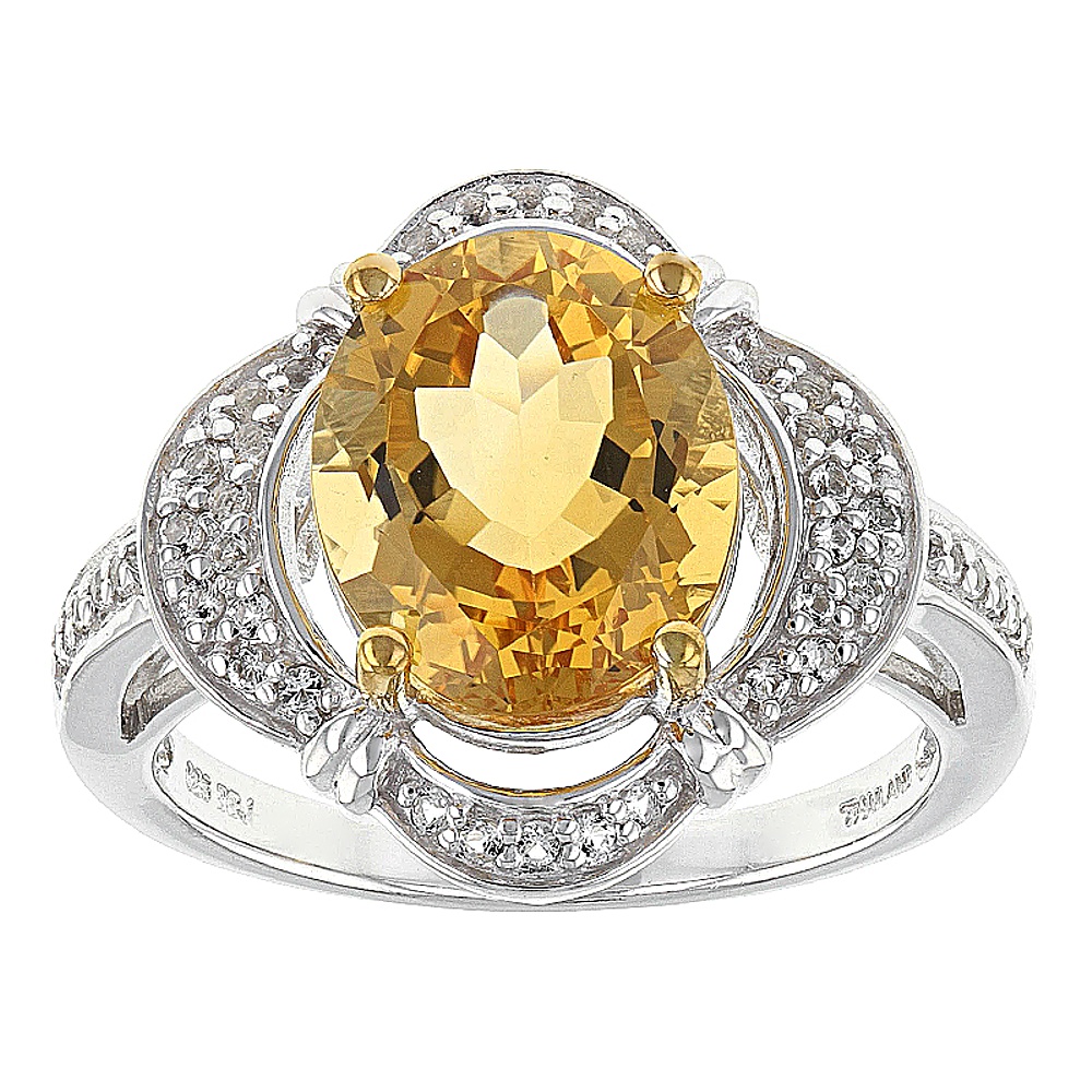 Sterling Silver Citrine and Topaz Ring