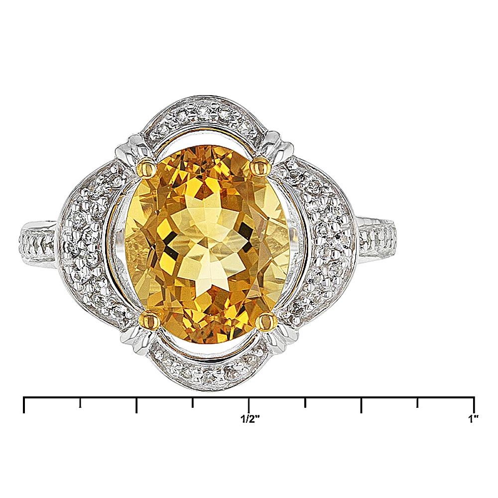 Sterling Silver Citrine and Topaz Ring