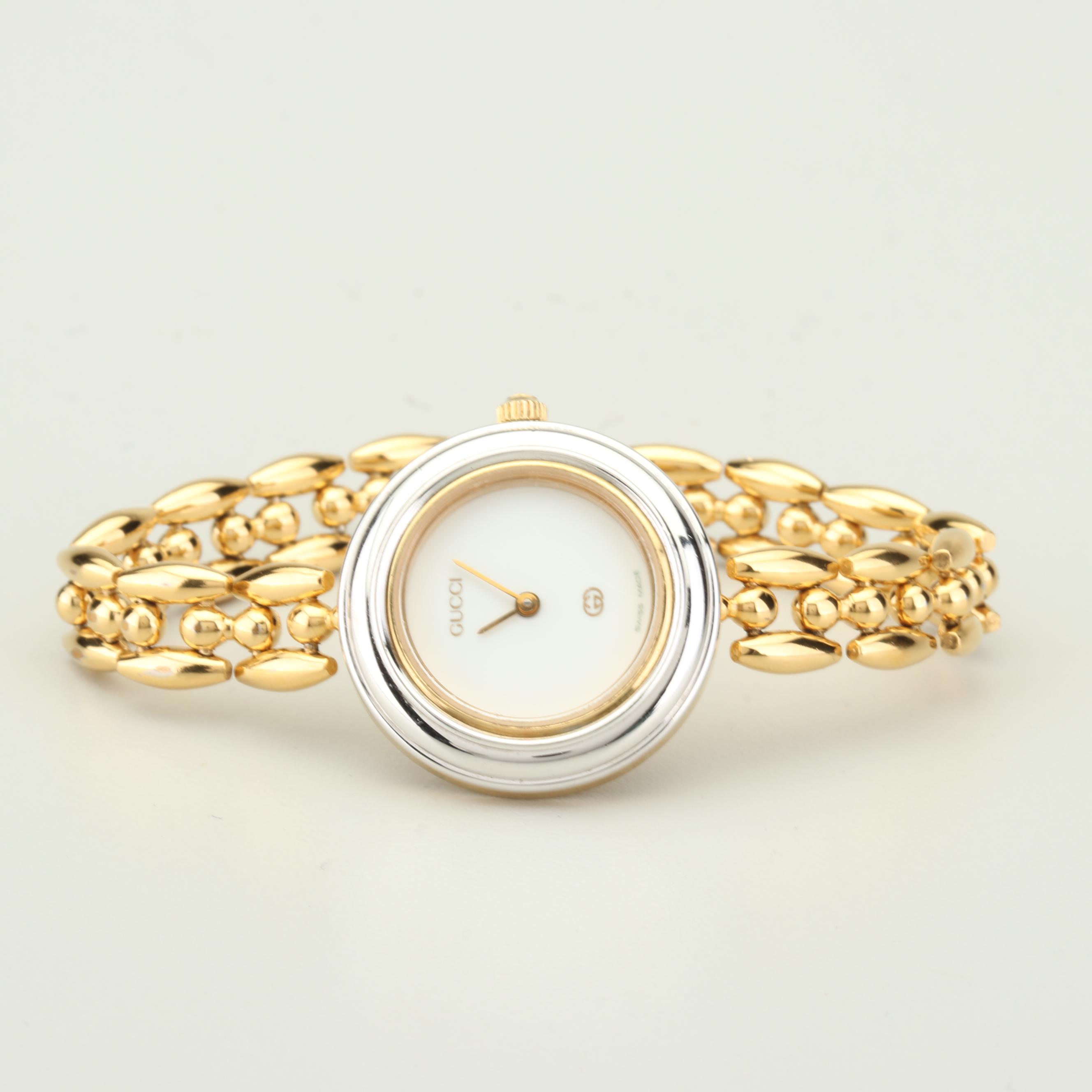 Gucci Gold Tone Watch with Interchangeable Bezels