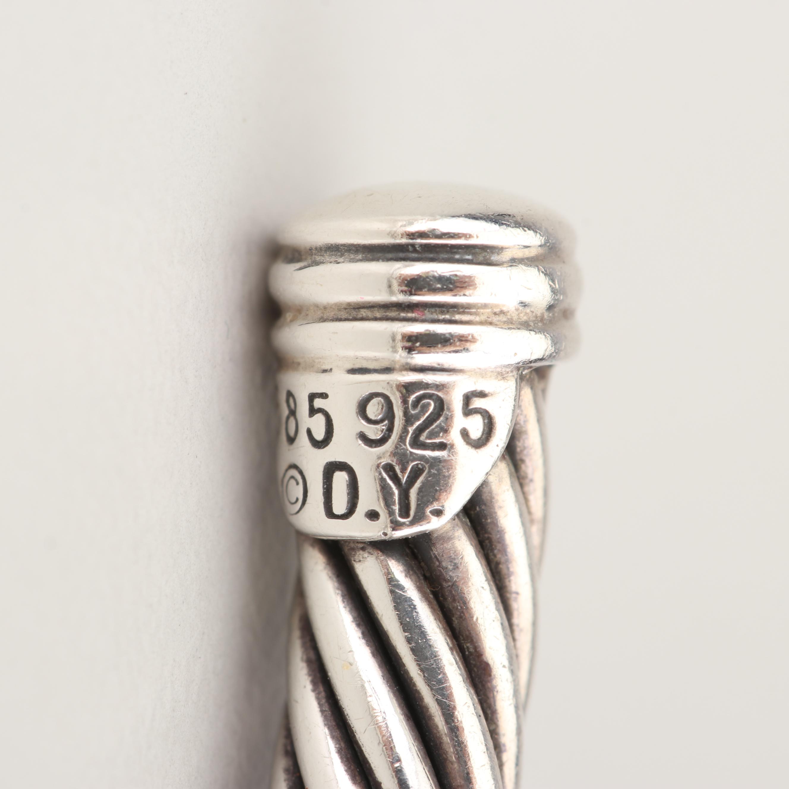 David Yurman Sterling Silver 14K Gold Accented Tourmaline and Turquoise Bracelet