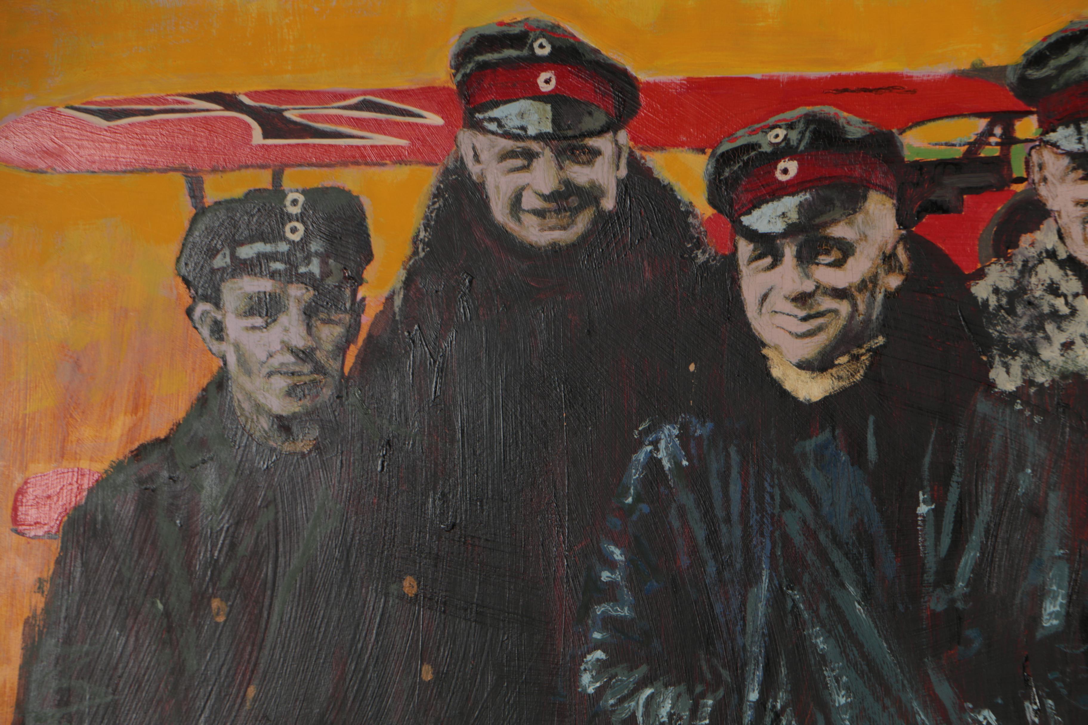 John McDermott WWI Oil Illustration of Aircraft Pilots