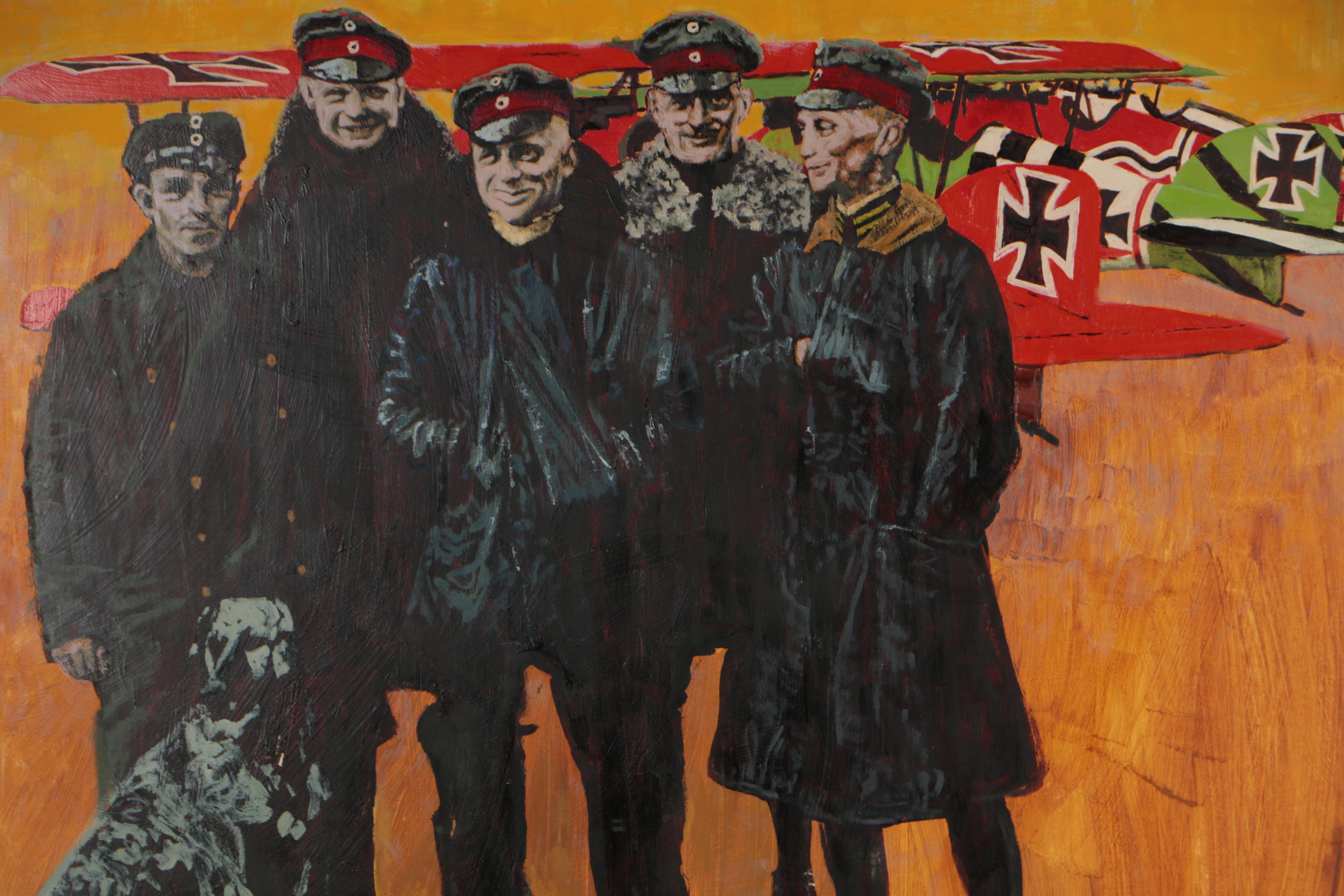 John McDermott WWI Oil Illustration of Aircraft Pilots