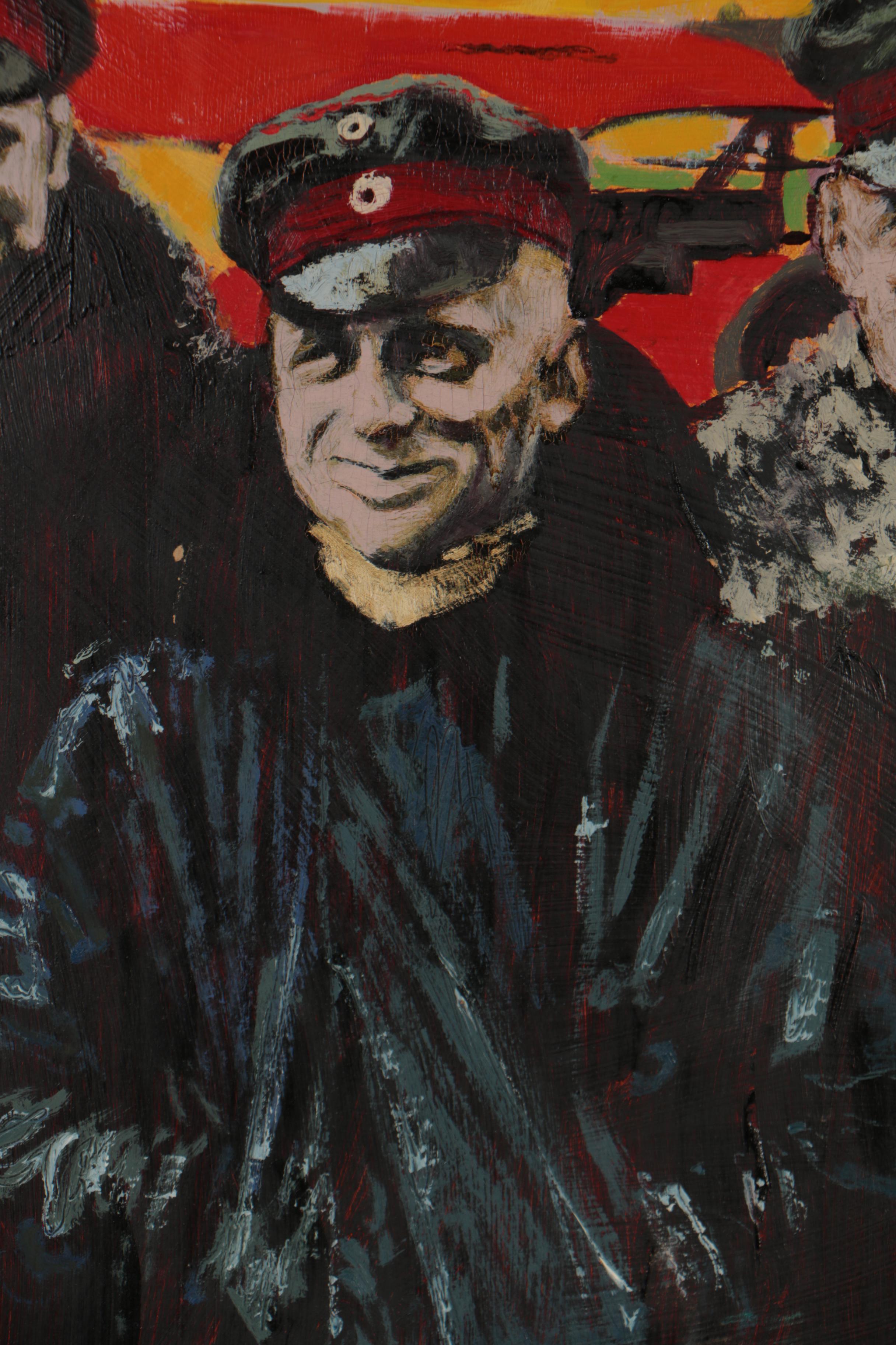 John McDermott WWI Oil Illustration of Aircraft Pilots