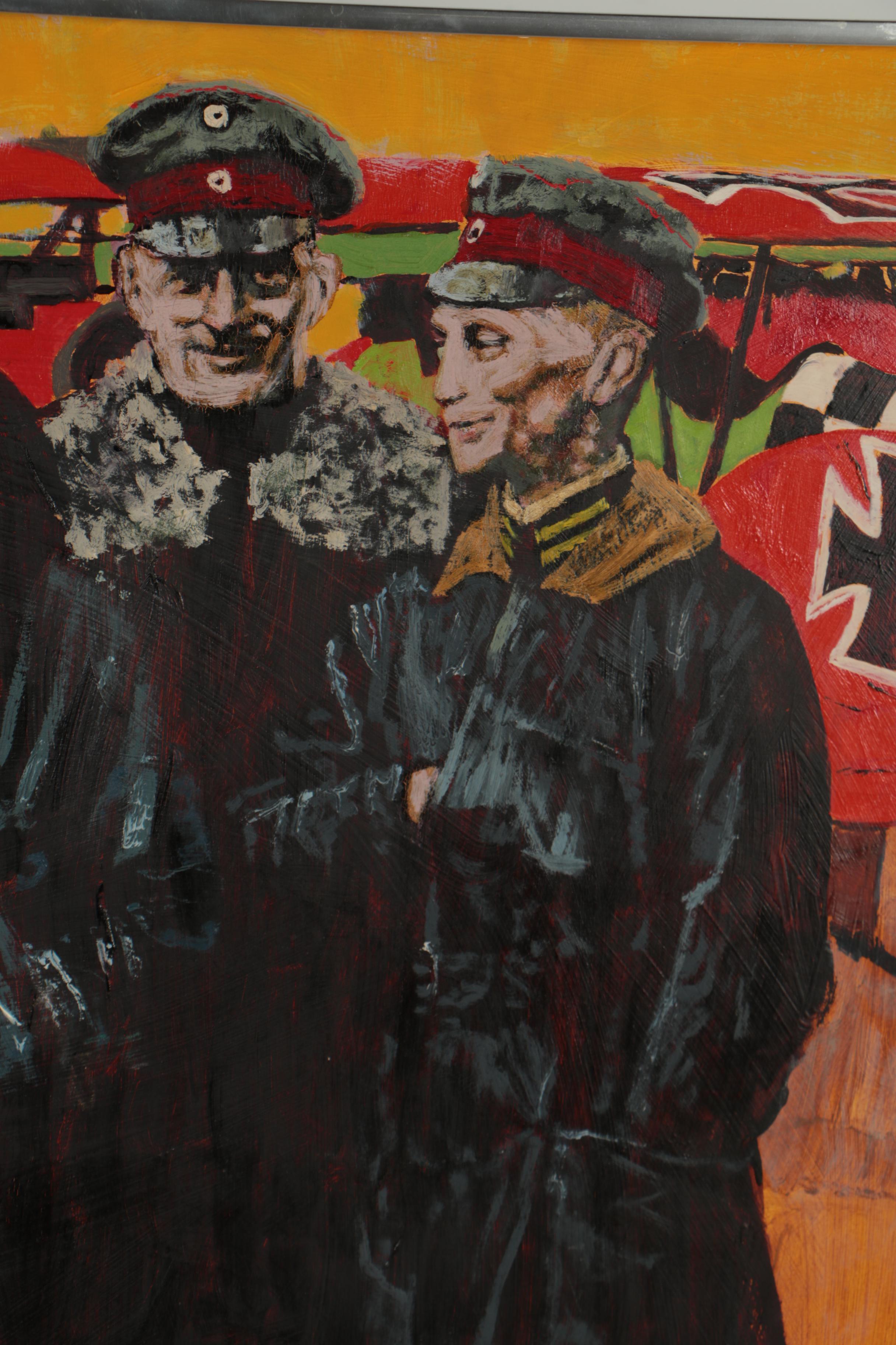 John McDermott WWI Oil Illustration of Aircraft Pilots