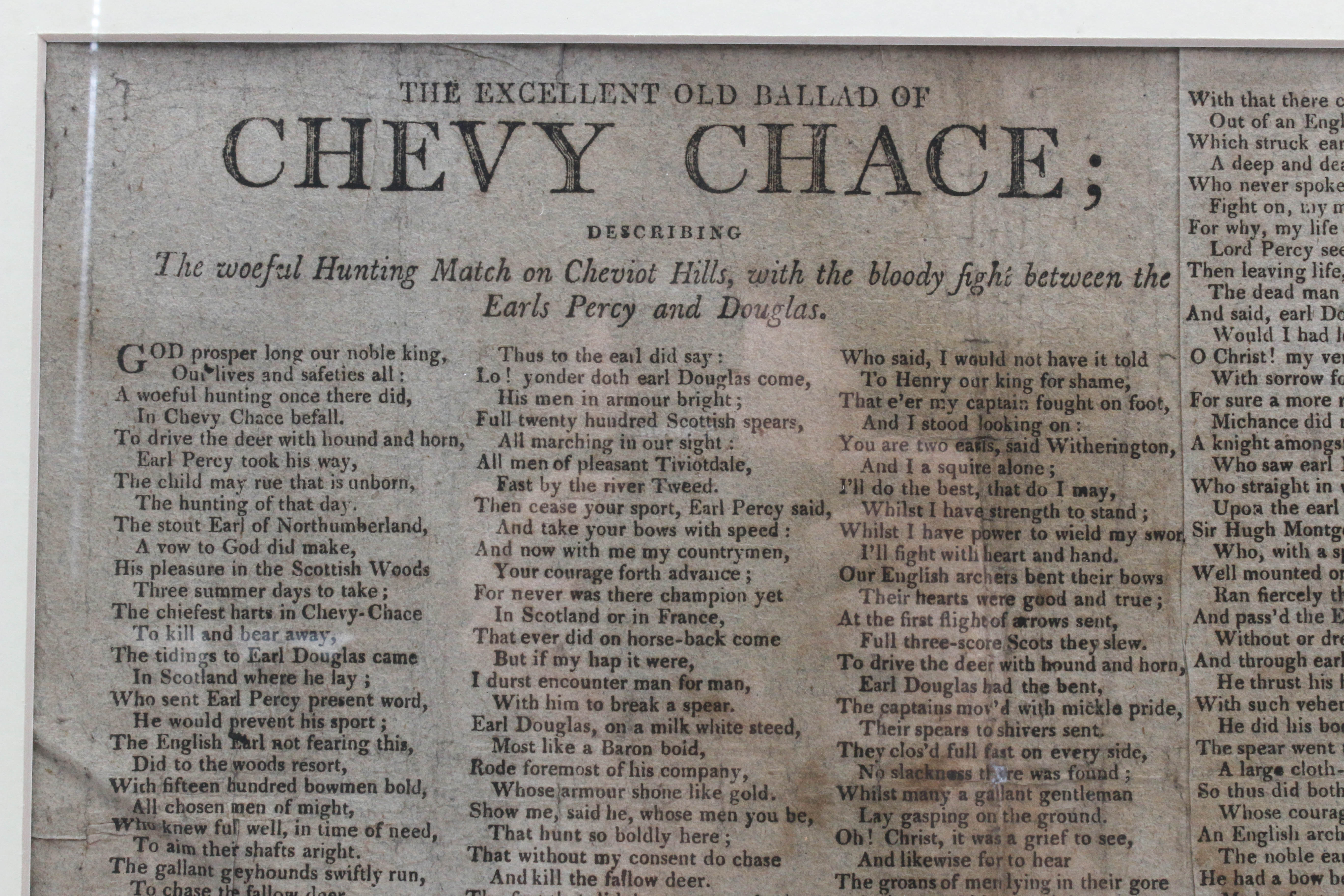 18th Century English Song Lyrics "The Ballad of Chevy Chase"