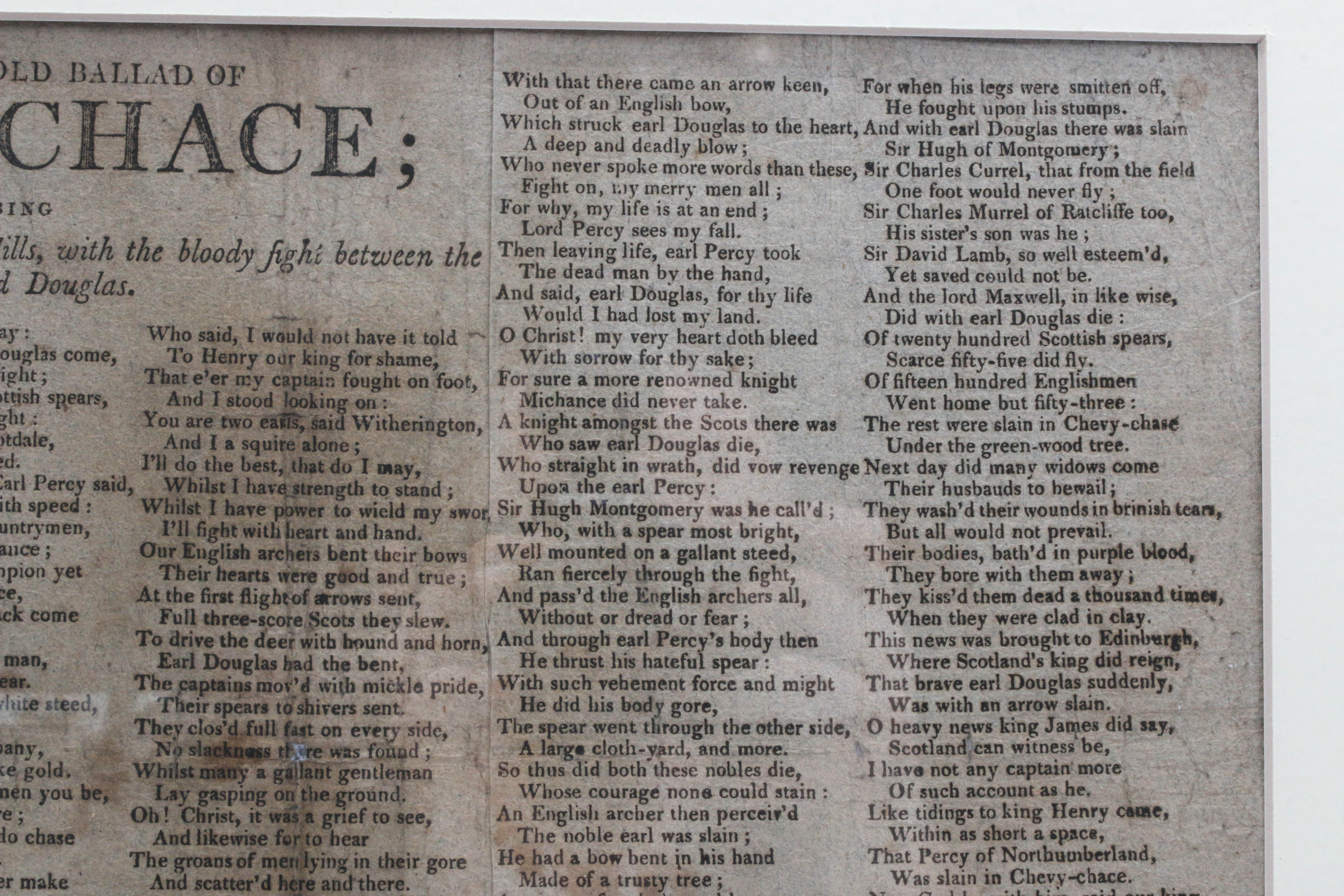 18th Century English Song Lyrics "The Ballad of Chevy Chase"