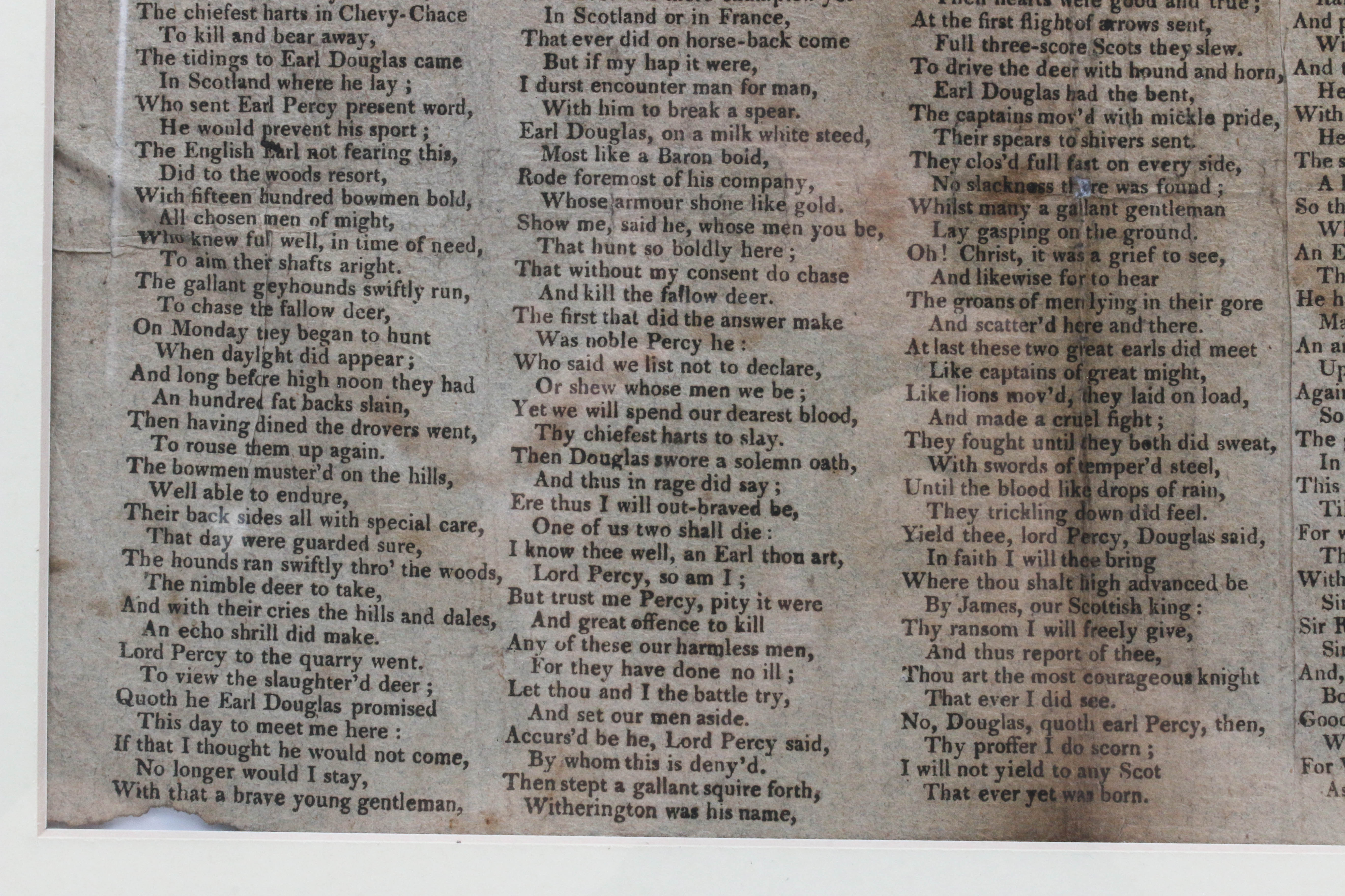 18th Century English Song Lyrics "The Ballad of Chevy Chase"