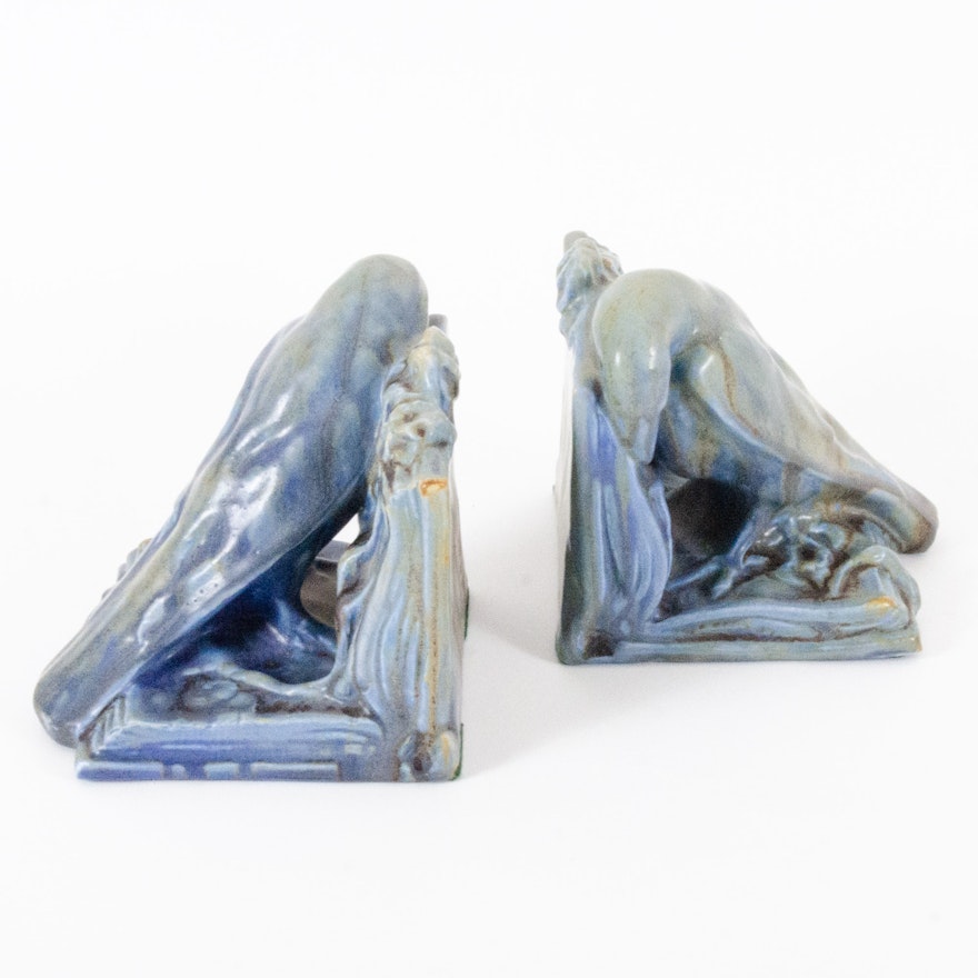 Rookwood Pottery "Rook" Bookends, 1917