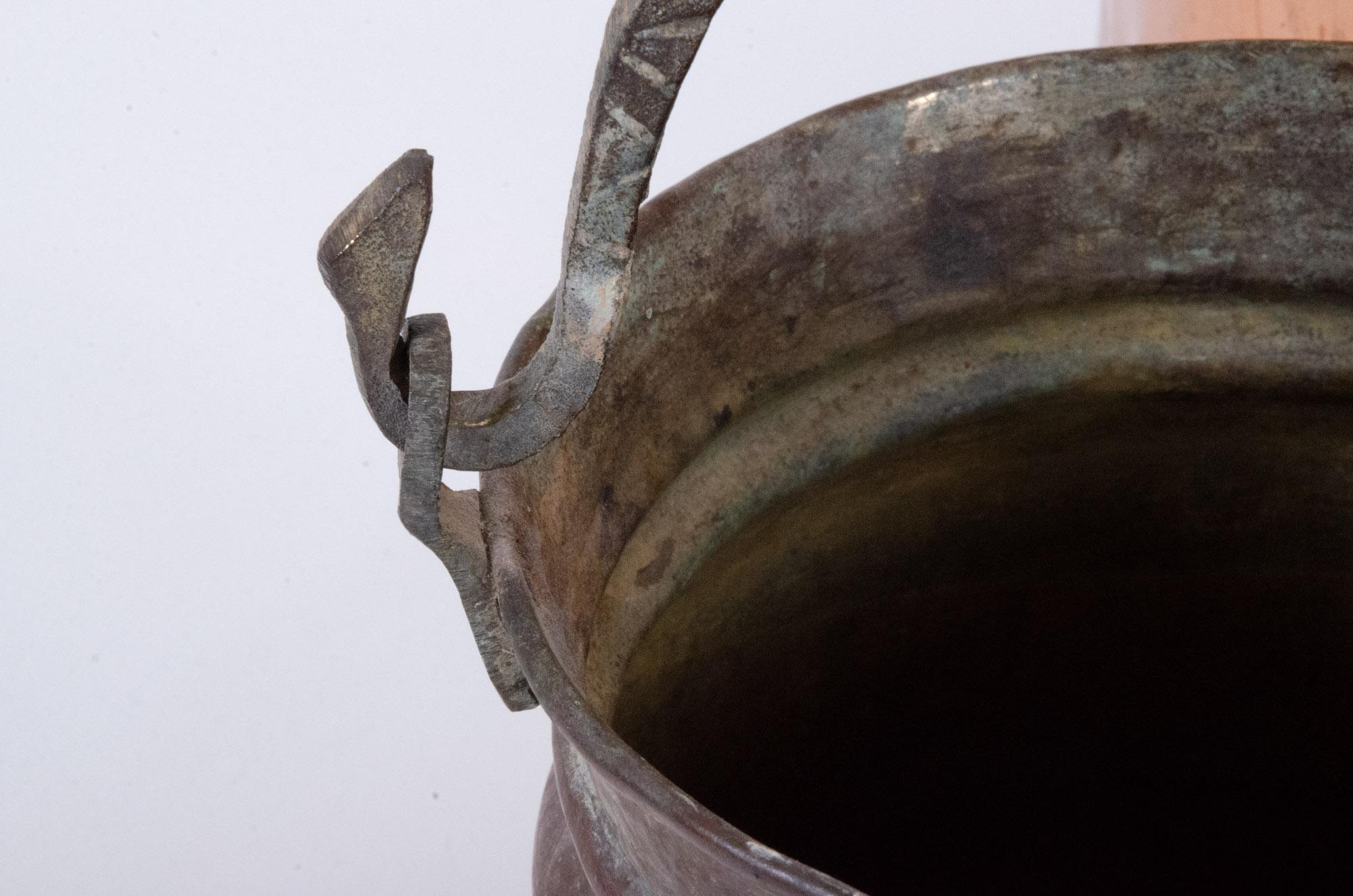 Antique Copper Boilers and Handled Pot