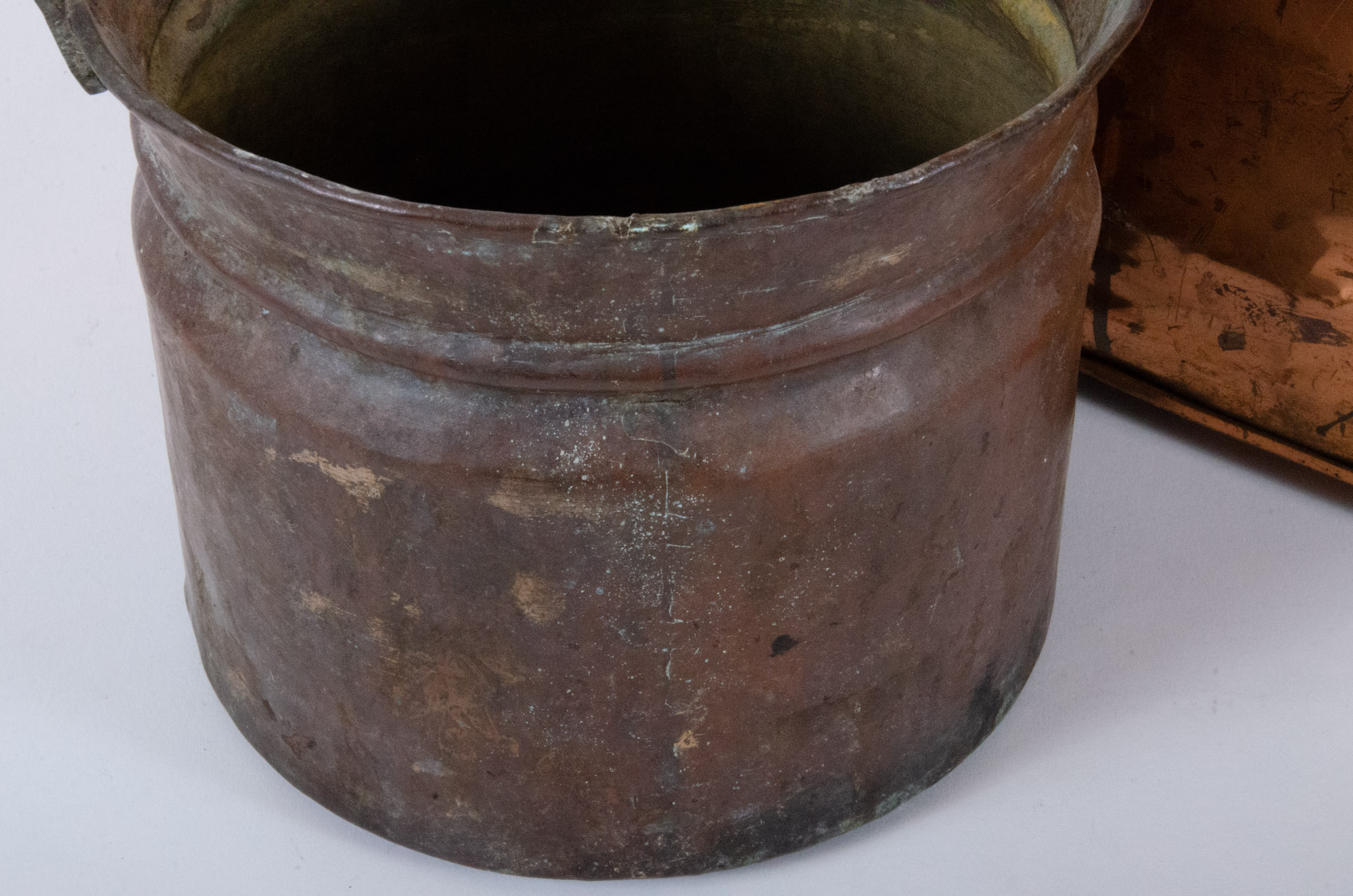Antique Copper Boilers and Handled Pot