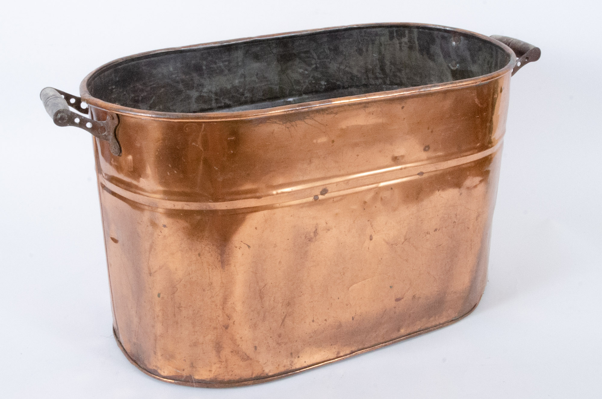Antique Copper Boilers and Handled Pot