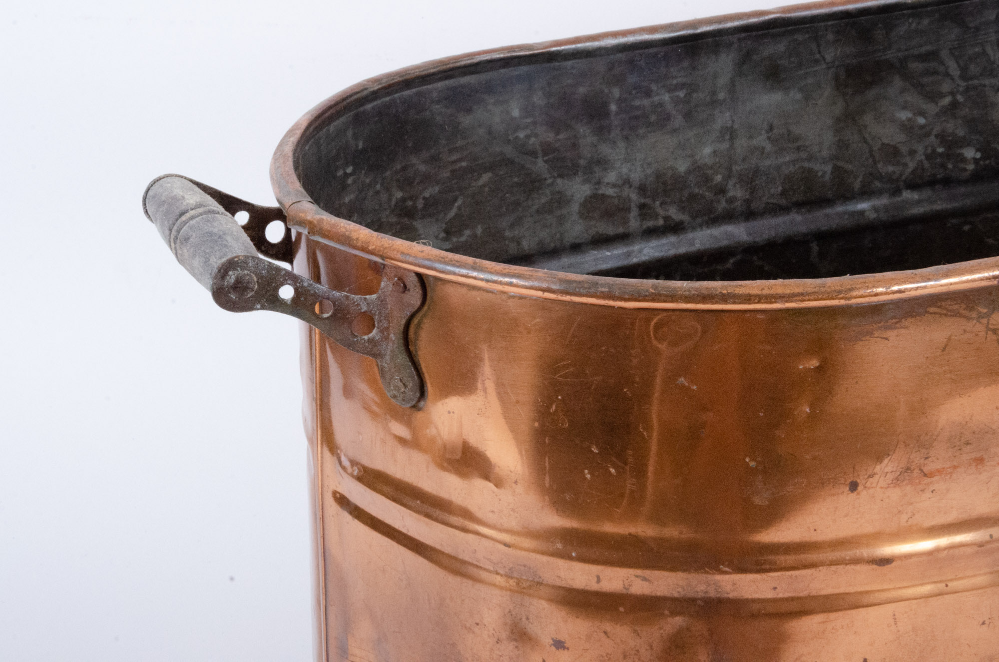 Antique Copper Boilers and Handled Pot