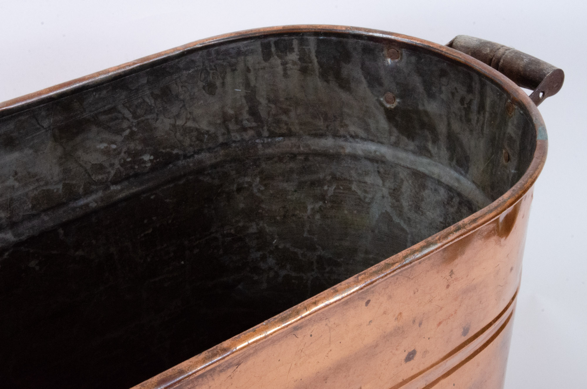 Antique Copper Boilers and Handled Pot