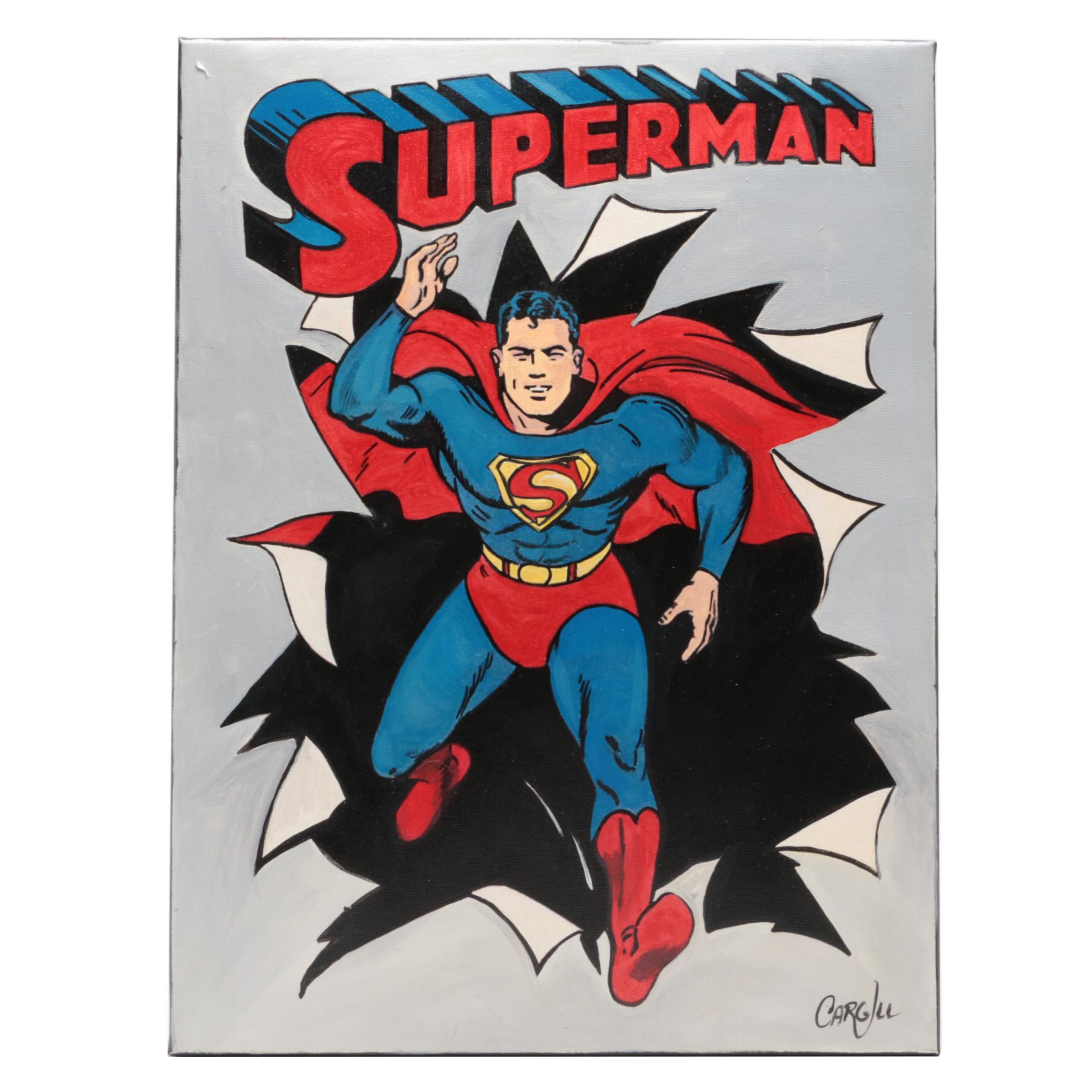Chris Cargill Acrylic Painting "Superman" EBTH