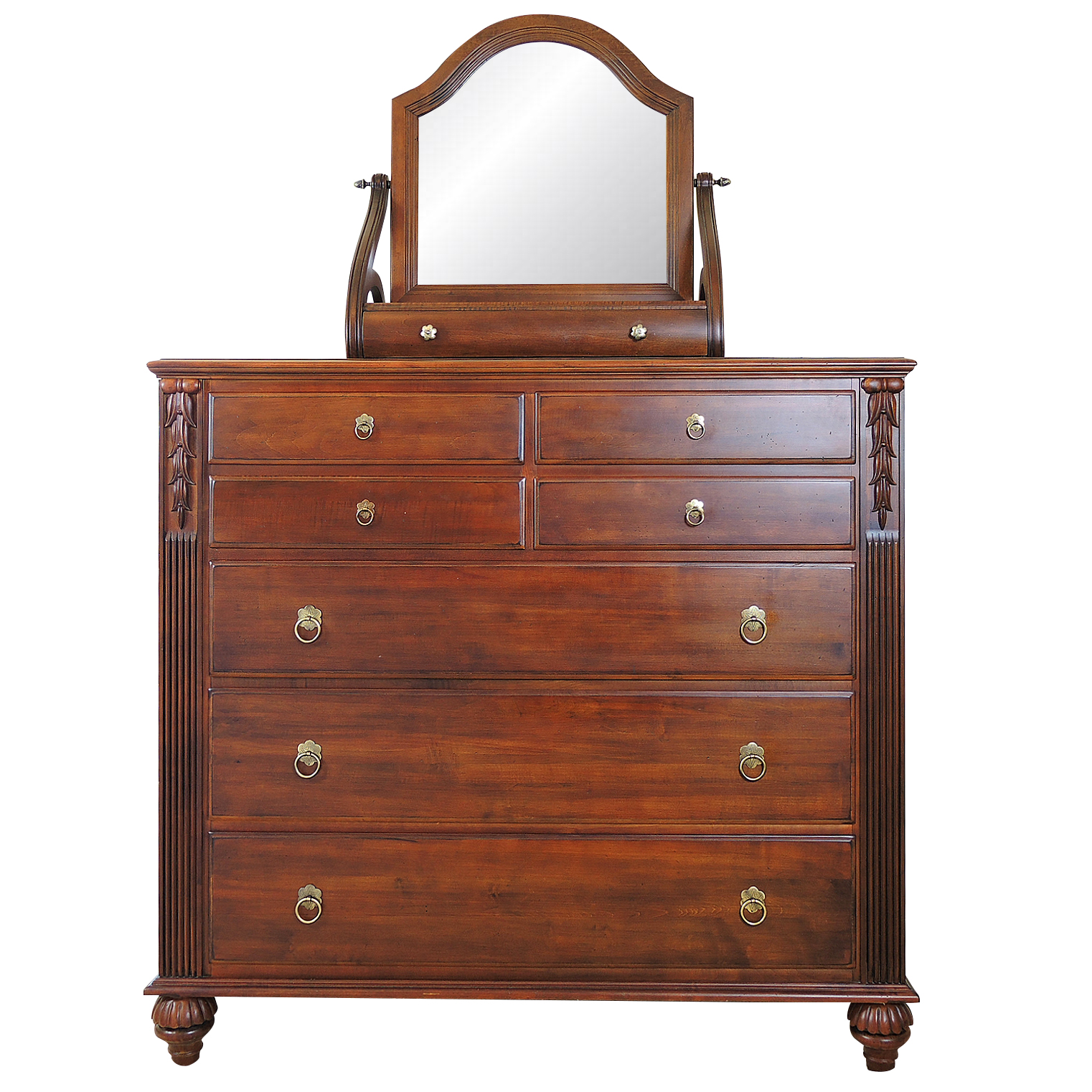 Ethan Allen "Dawson" Tall Dresser and Mirrored Jewelry Chest