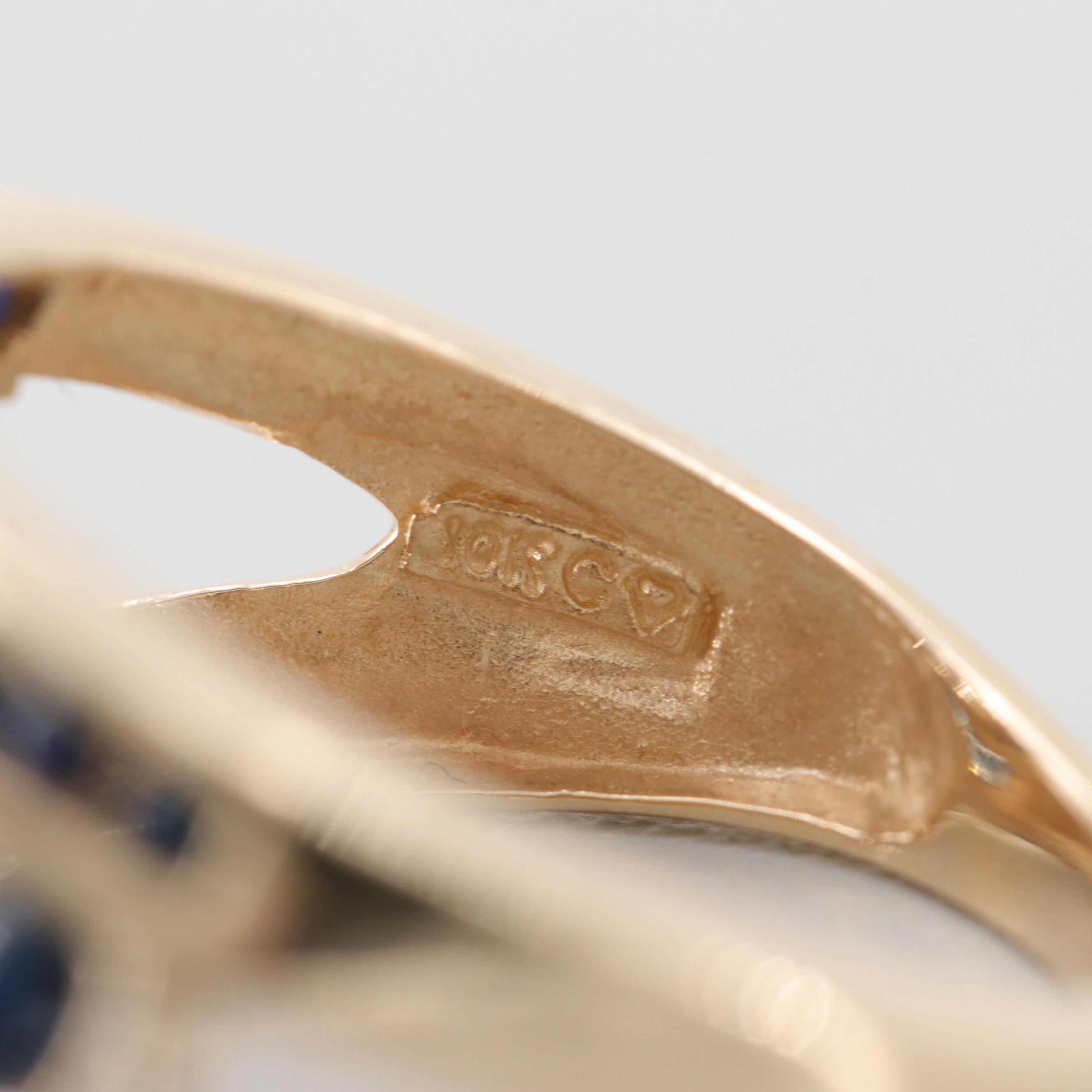 10K Yellow Gold Sapphire and Diamond Ring