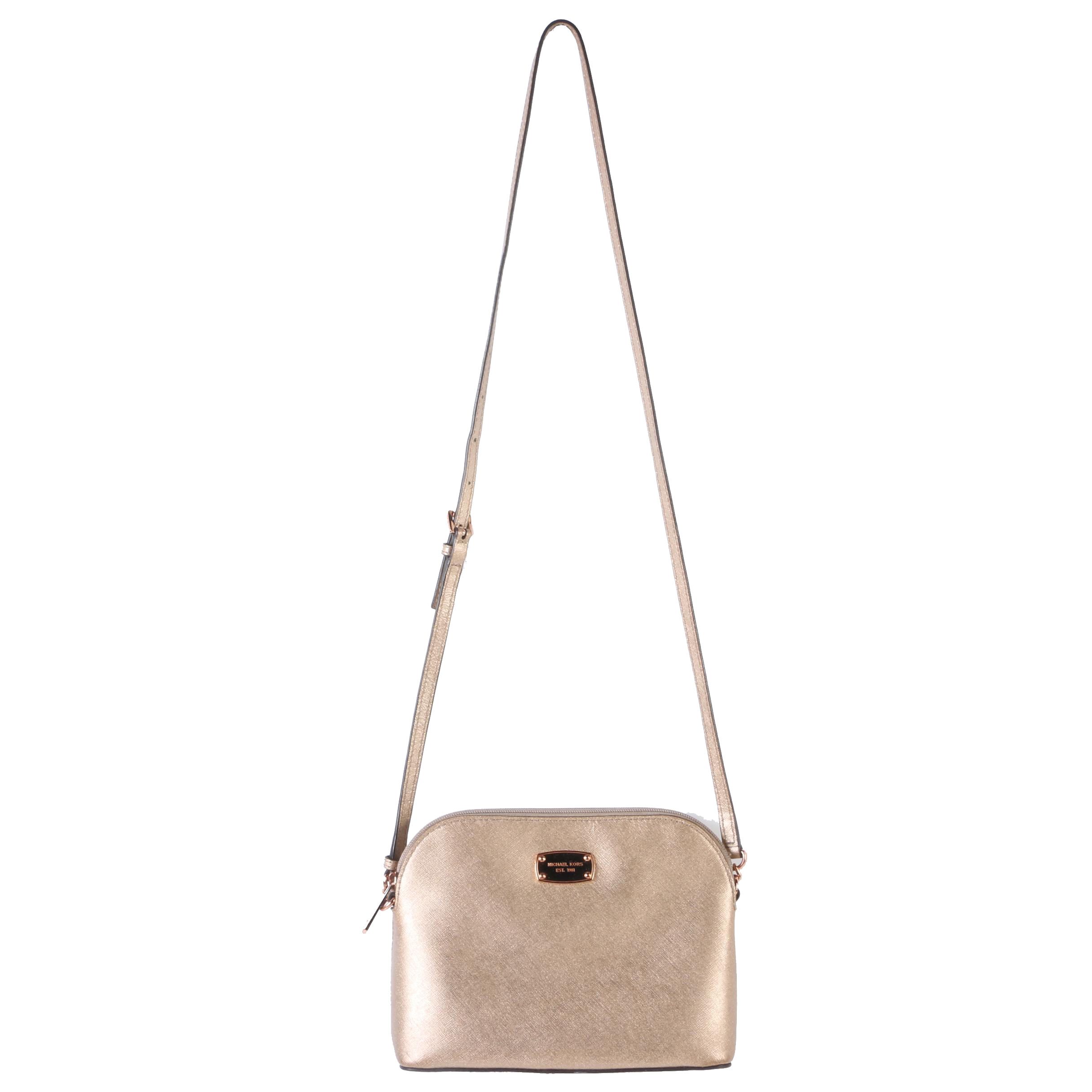 MICHAEL Michael Kors Crossbody Bag in Metallic Rose Gold Saffiano Leather