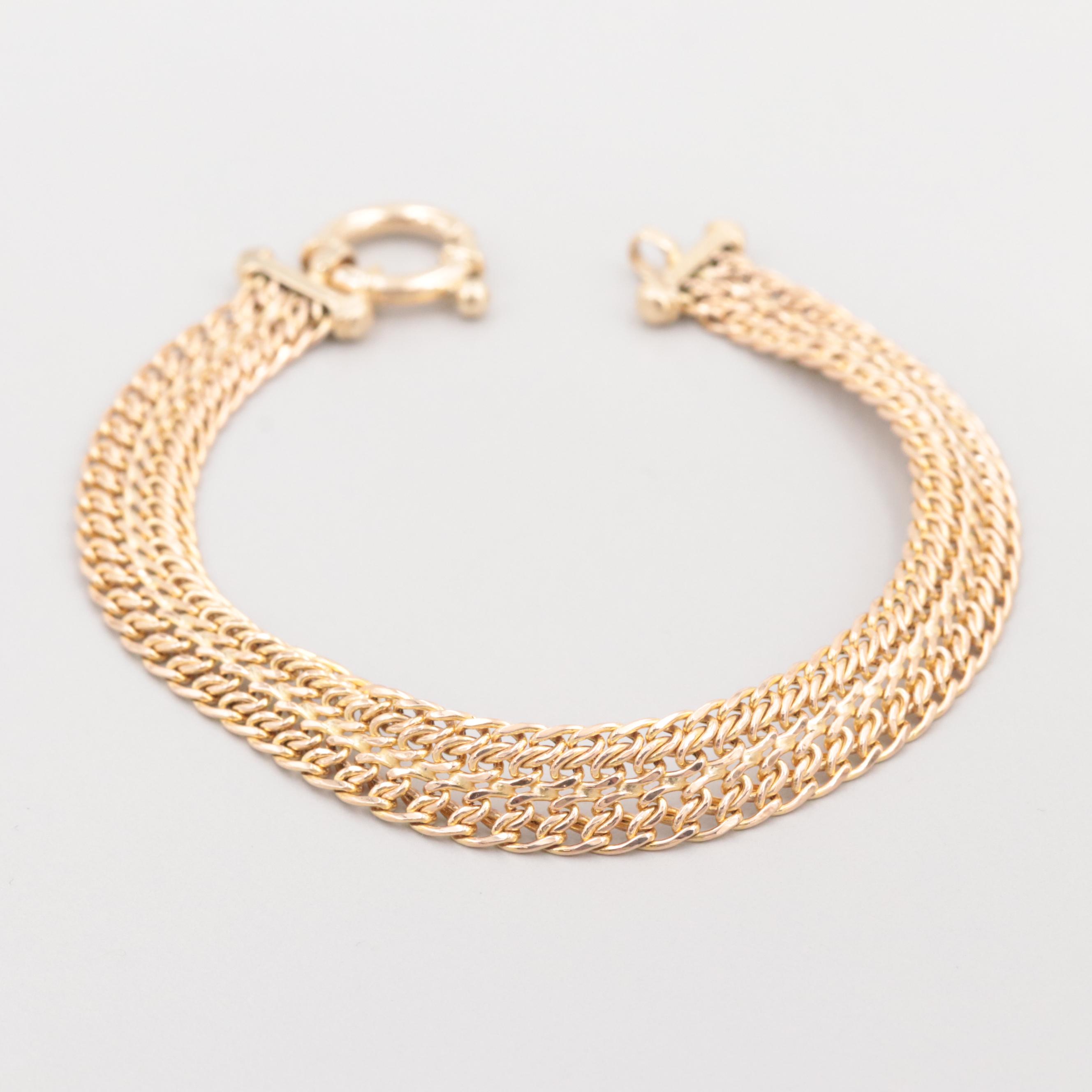 14K Yellow Gold Mesh Bracelet