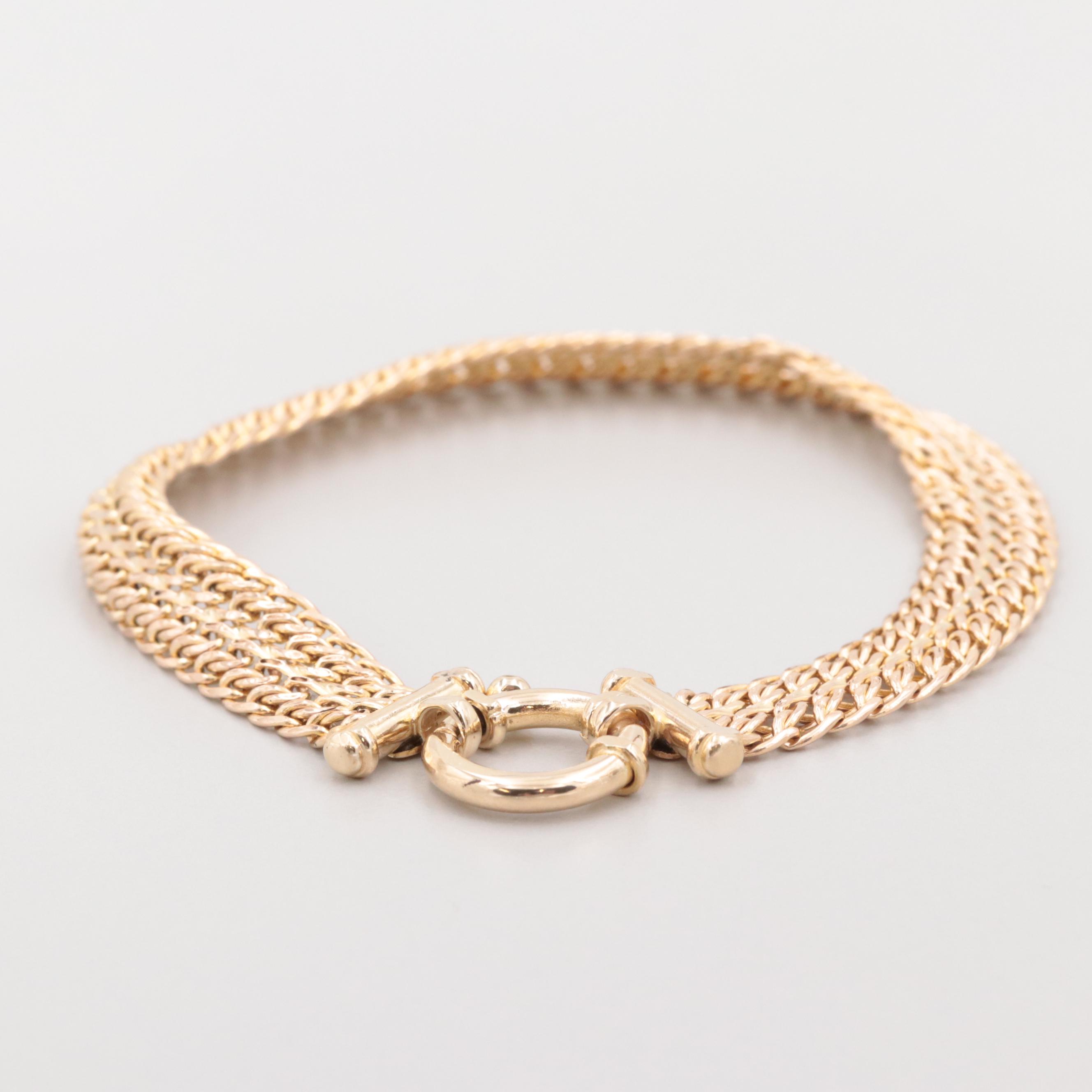 14K Yellow Gold Mesh Bracelet