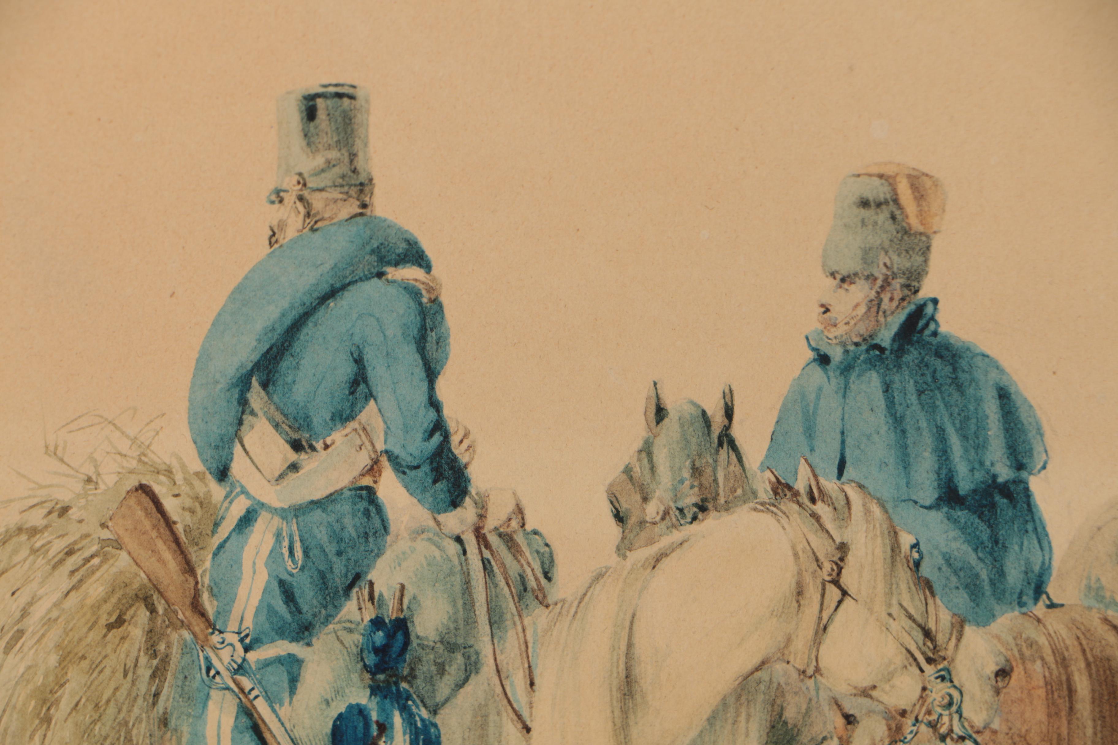Orlando Norie Watercolor Illustration of Crimean War Soldiers