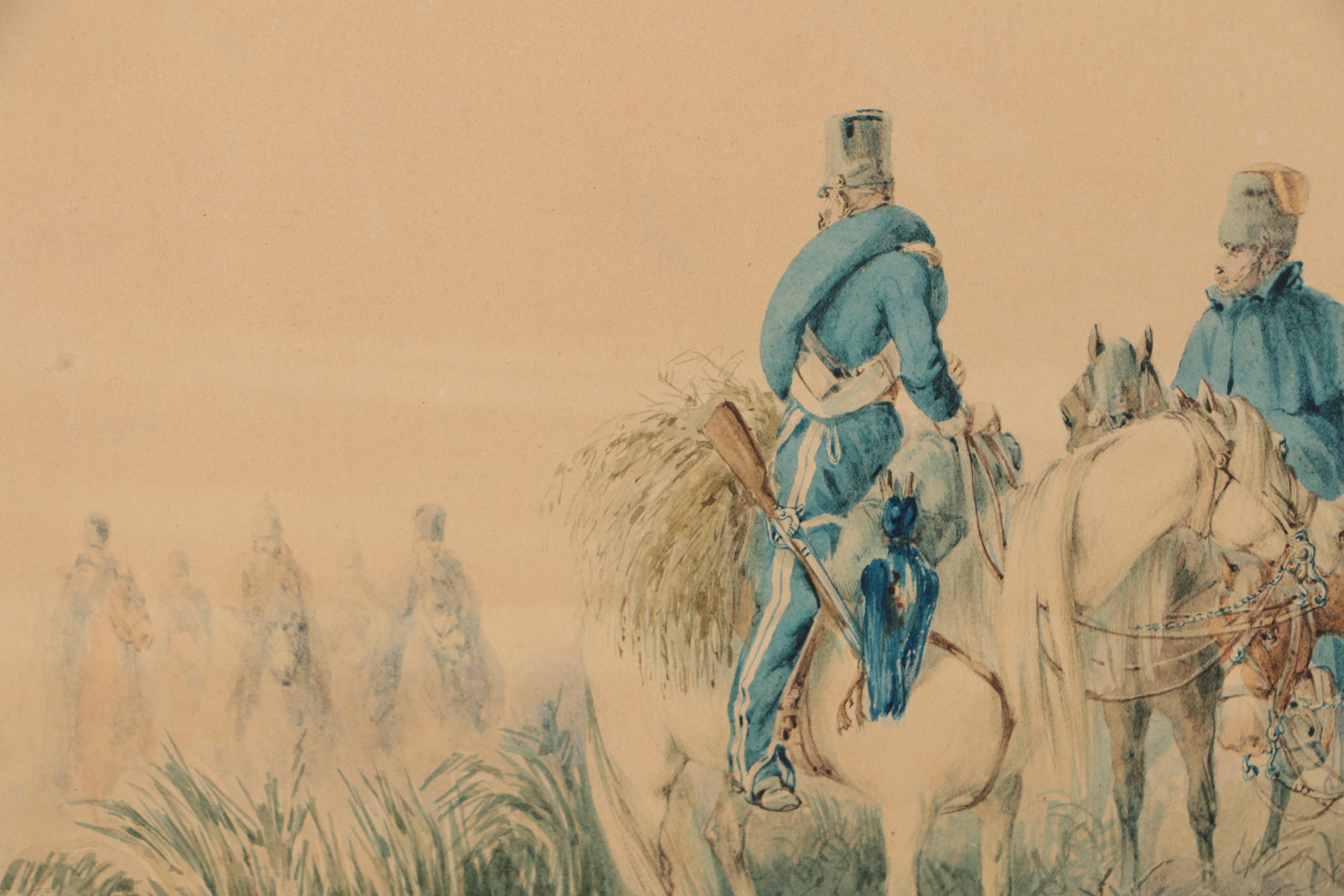 Orlando Norie Watercolor Illustration of Crimean War Soldiers