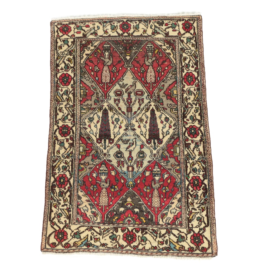 Hand-Knotted Persian Bakhtiari Wool Area Rug